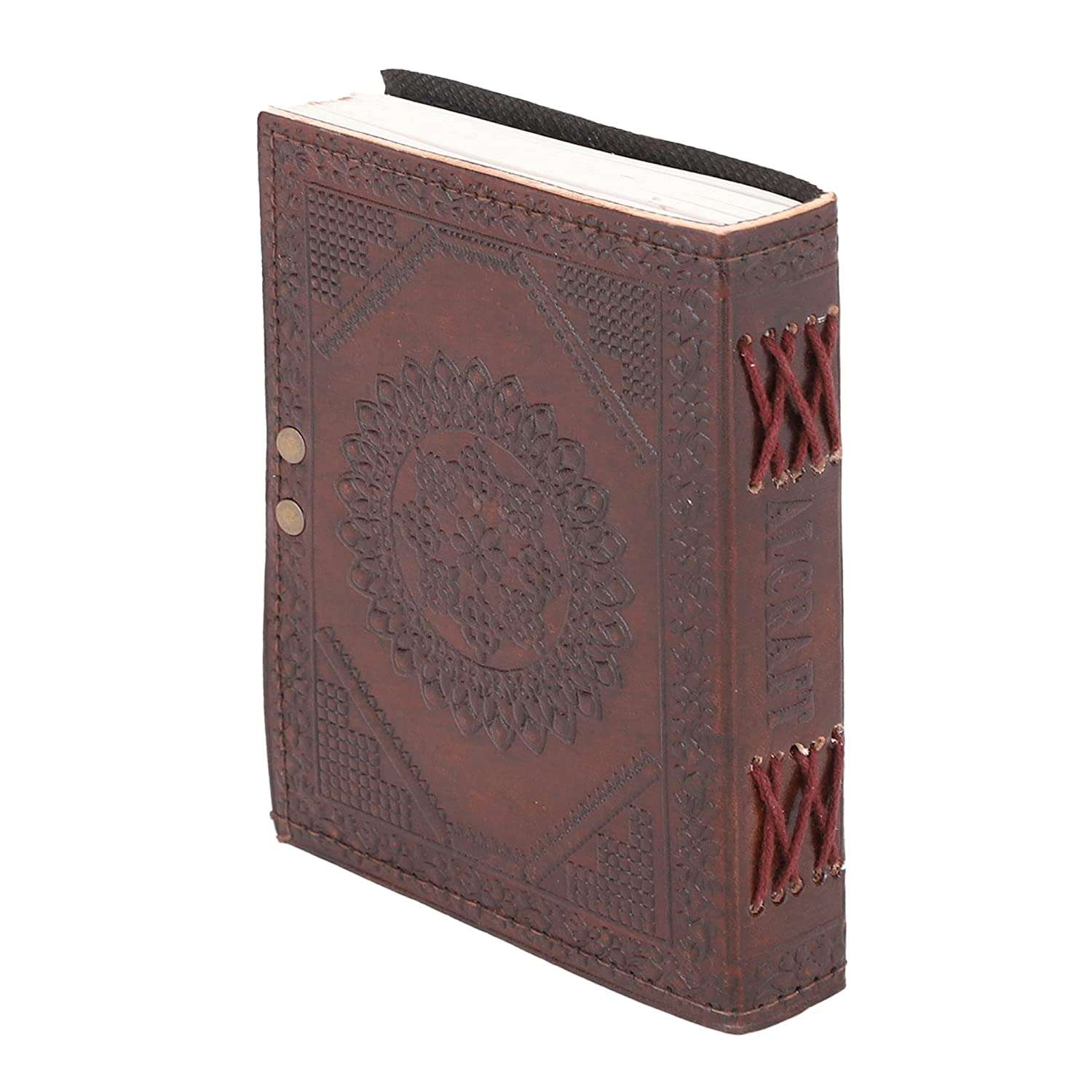 Brown with Green Stone Handmade Leather Diary & Journal