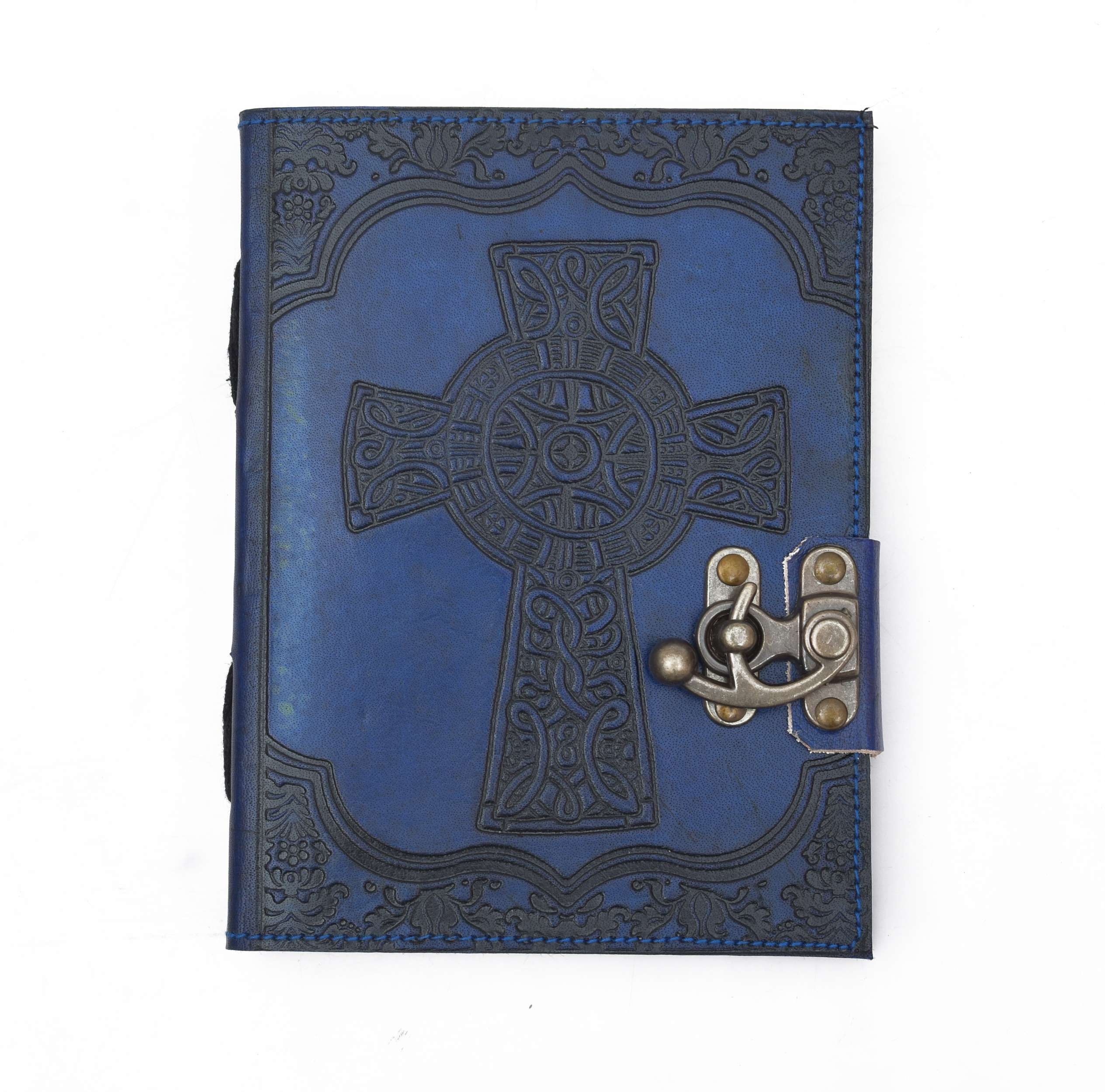 Blue Celtic Cross Handmade Leather Diary & Journal