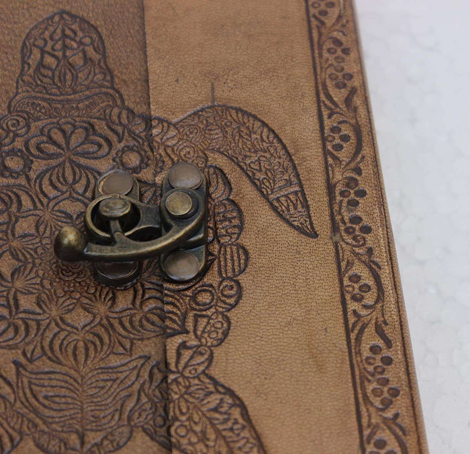Grey Embossed Turtle Handmade Leather Diary & Journal