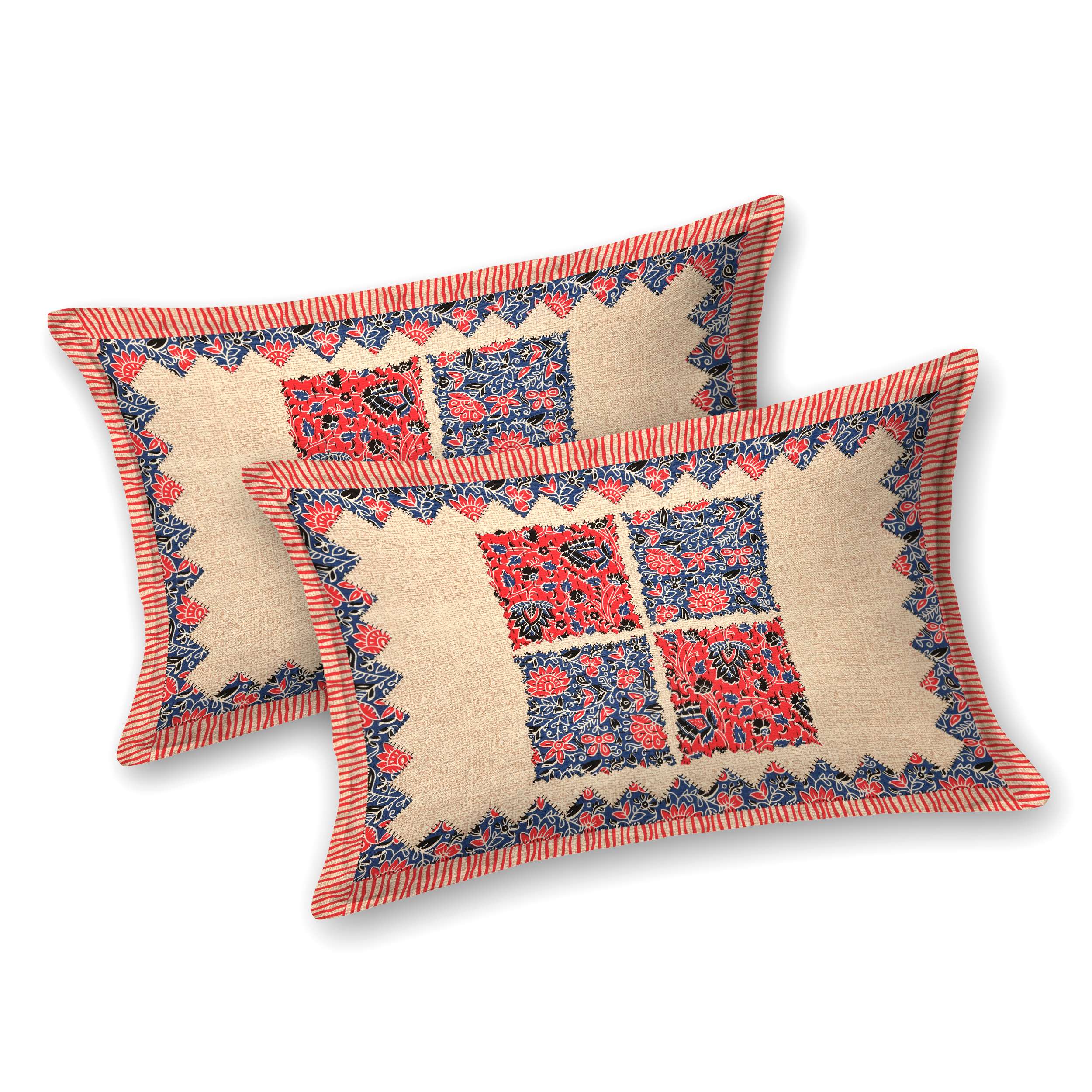 Rajasthani Traditionally Printed Cotton Doublebed Bedsheet With Pack of 2 Pillow Covers - Image 2