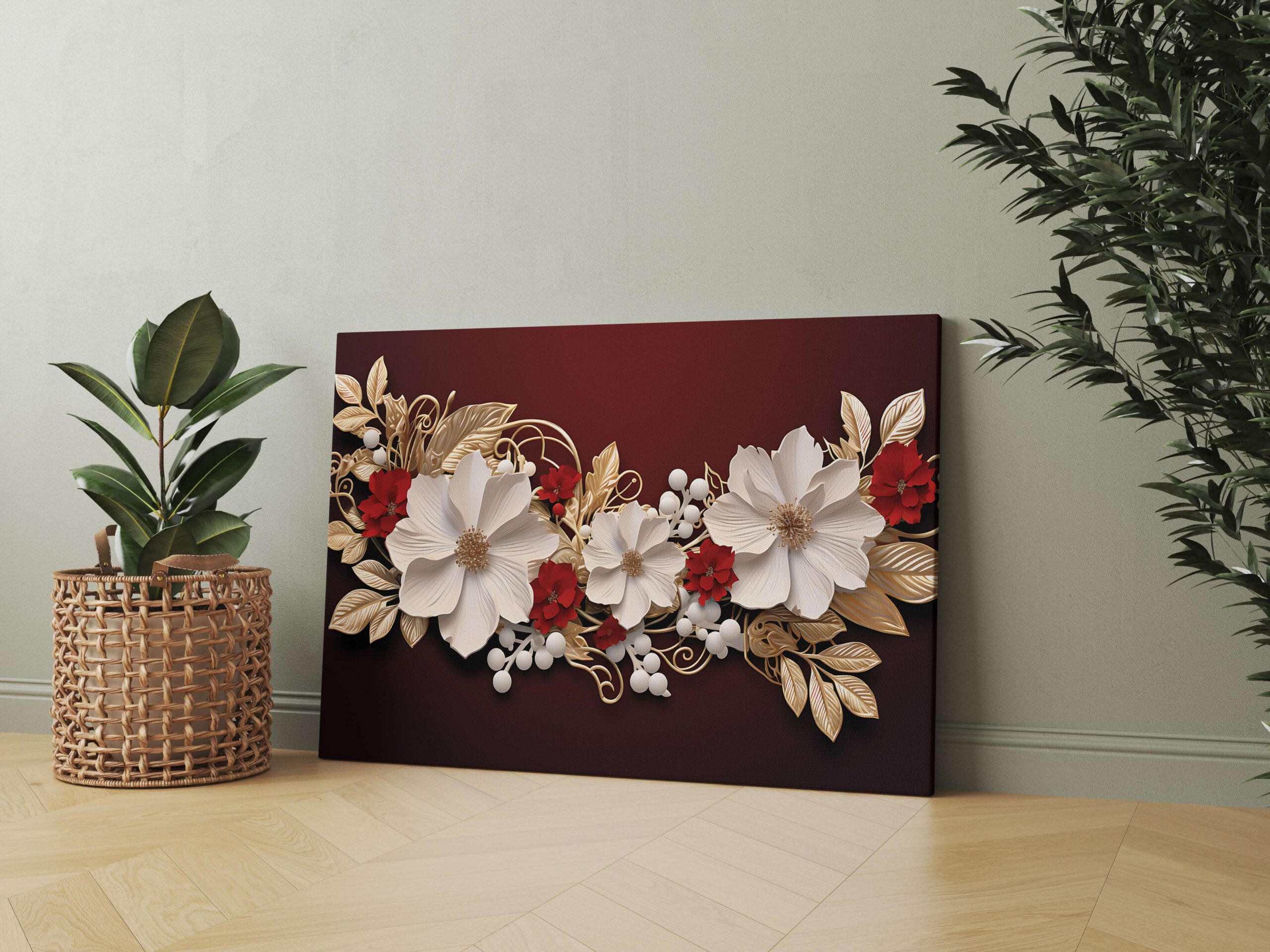 Mandala Art Canvas Wall Painting with Frame – Size 34×22, Design 4