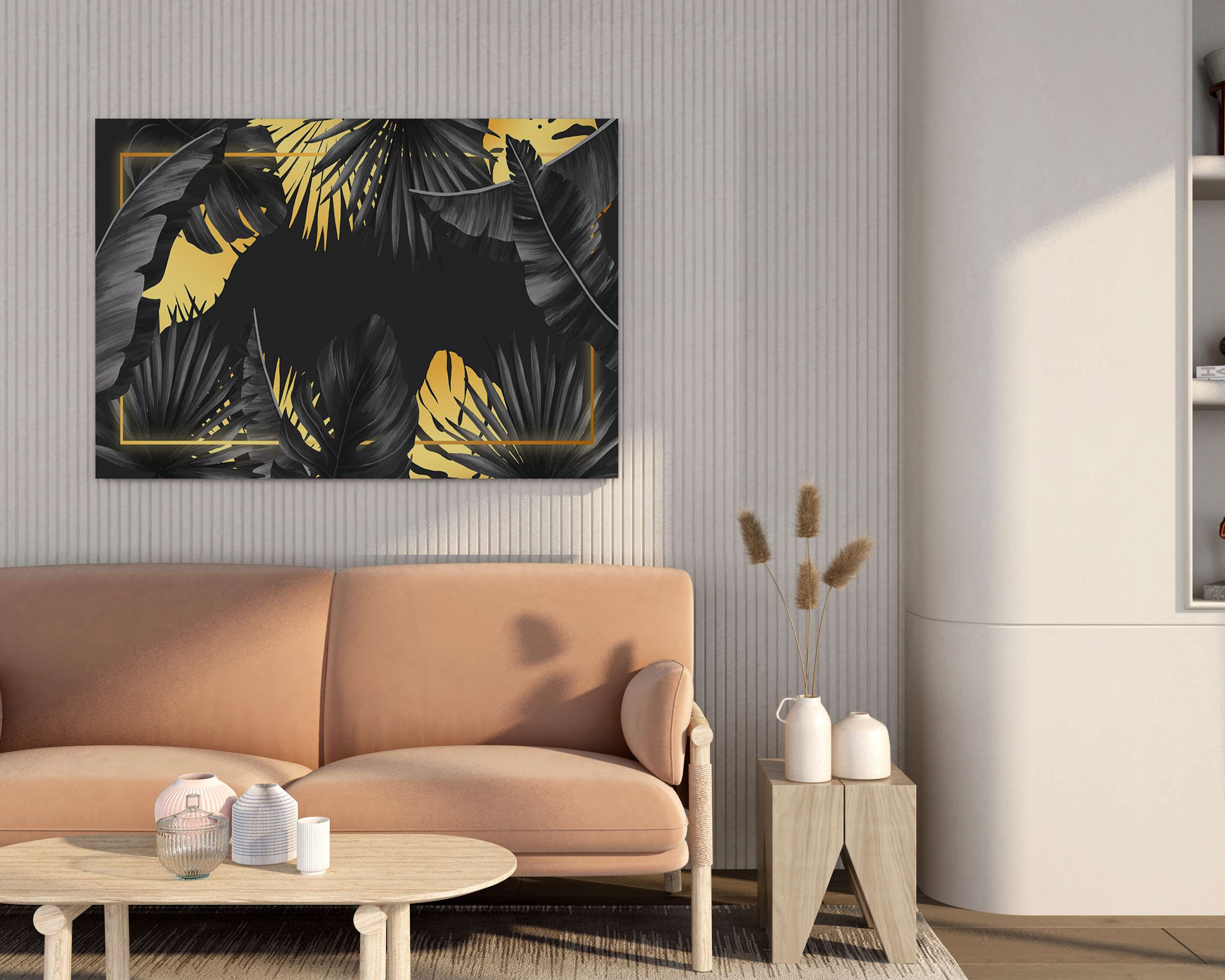 Floral Canvas Wall Painting with Frame – Size 34×22, Design 16