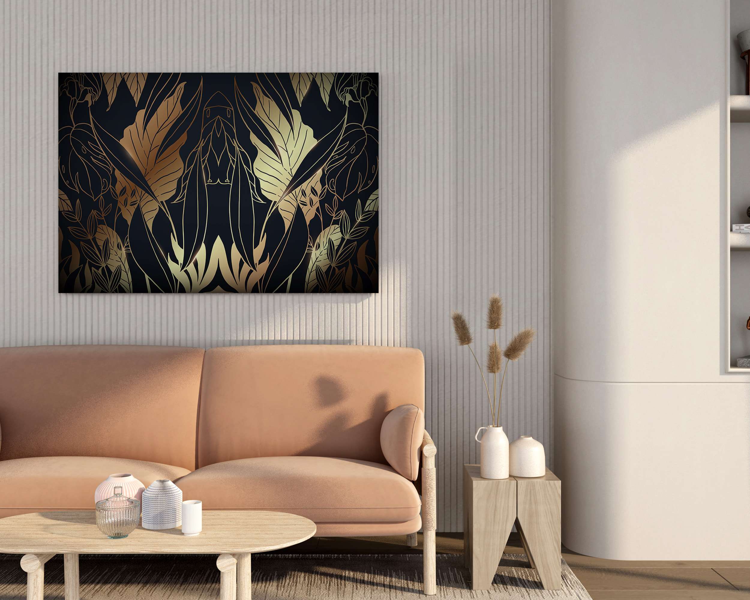 Floral Canvas Wall Painting with Frame – Size 34×22, Design 70