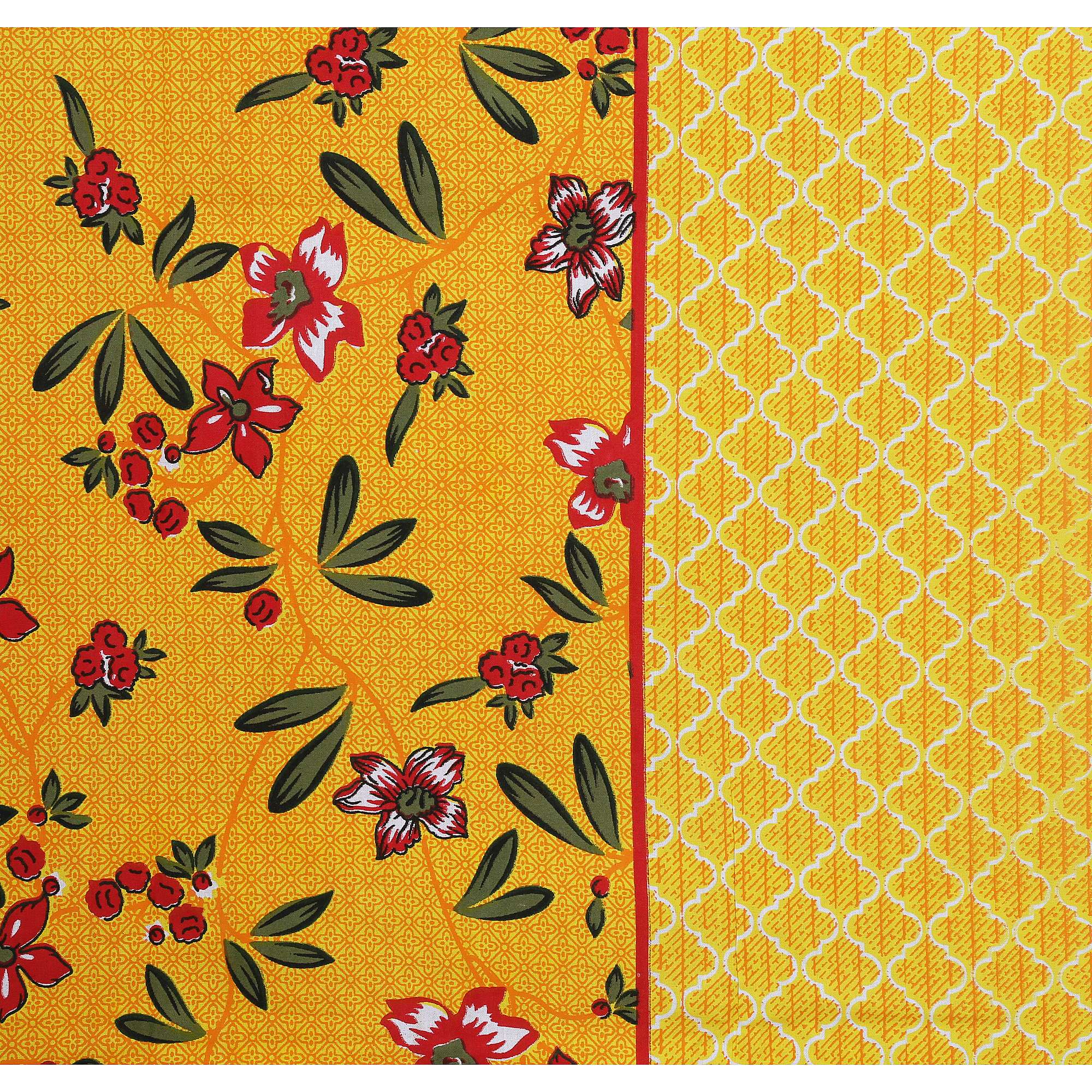 100% Pure Cotton Traditional Printed Bedsheet for Double Bed King Size Bedsheet with 2 Pillow Covers