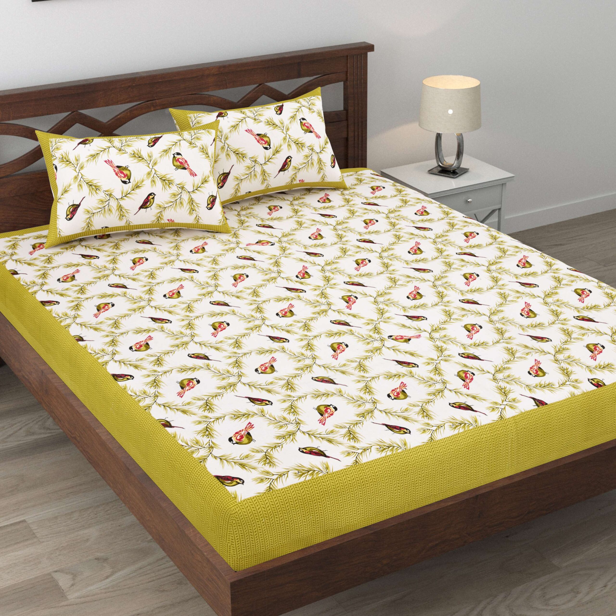 Jaipuri Cotton Printed Double Bedsheet With Two Pillow Covers - Image 2