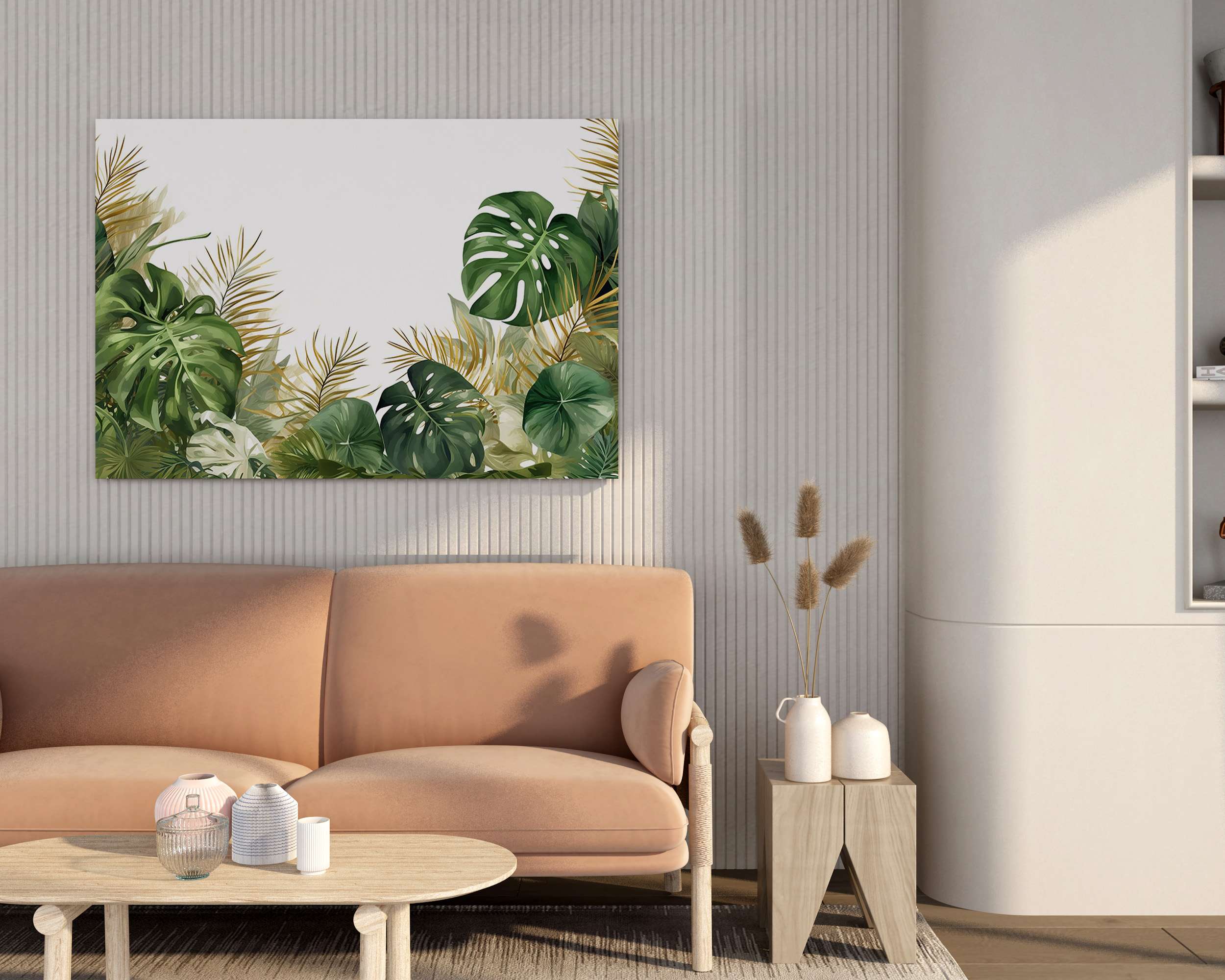 Floral Canvas Wall Painting with Frame – Size 34×22, Design 63