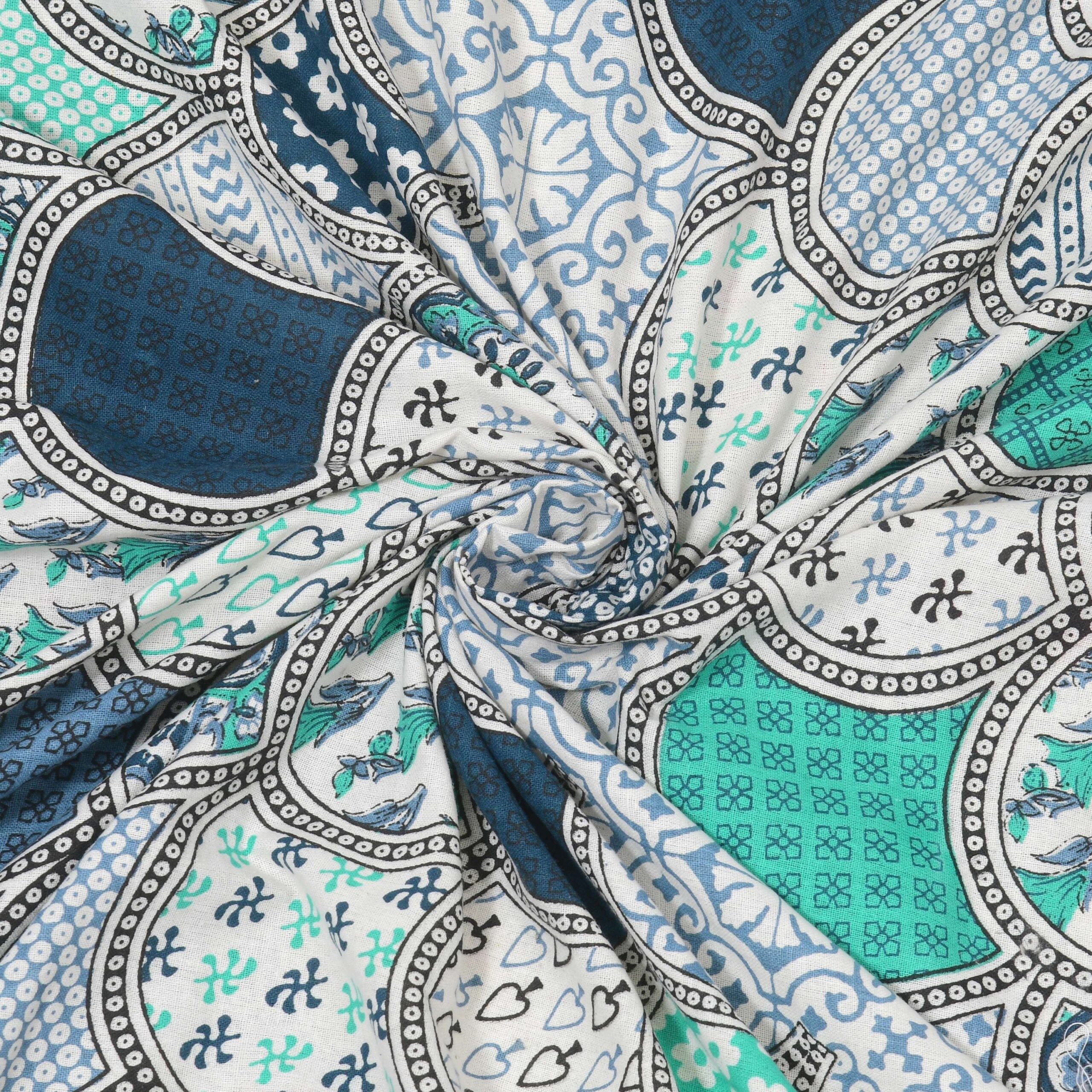 Jaipuri Cotton Printed Double Bedsheet With Two Pillow Covers - Image 4