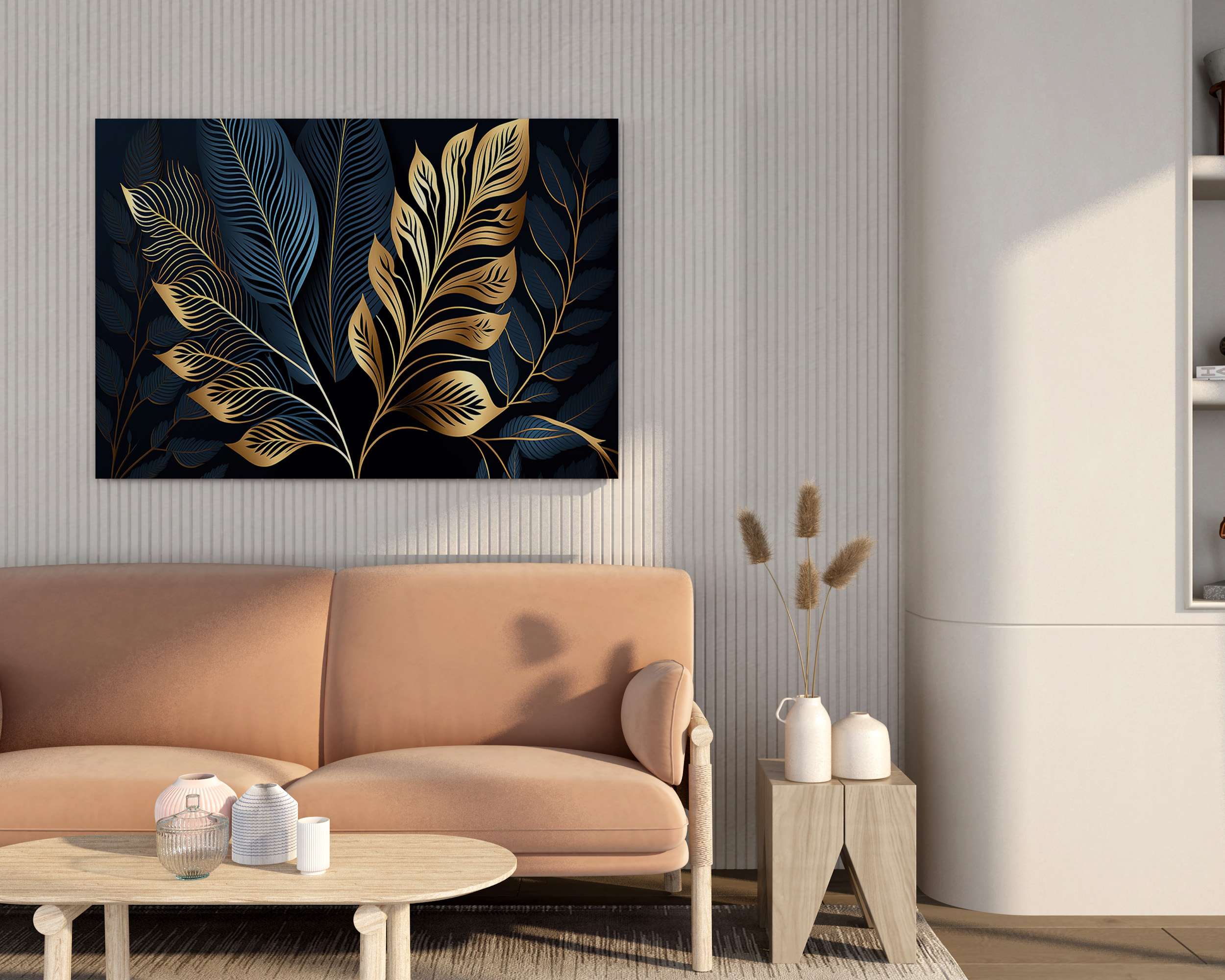 Floral Canvas Wall Painting with Frame – Size 34×22, Design 22