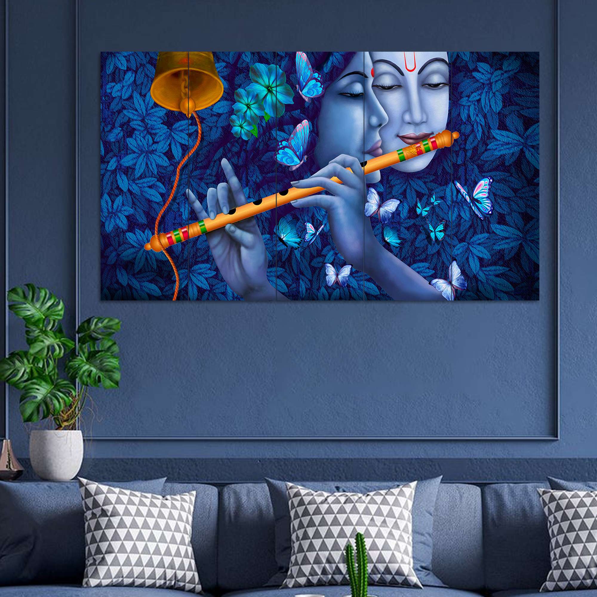 Set Of 5 Wooden Framed Wall Paintings