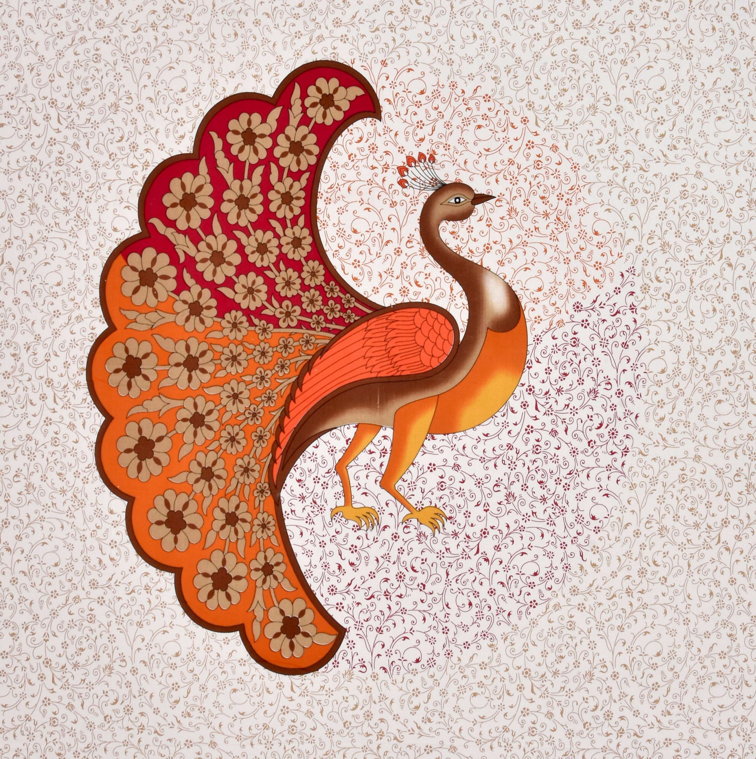 Jaipuri stylish printed cotton double bedAnd Two Pillow Covers Featuring a Peacock Design. - Image 3