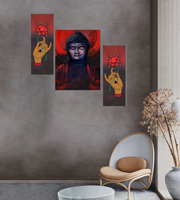 Set Of 3 Digital Wall Painting