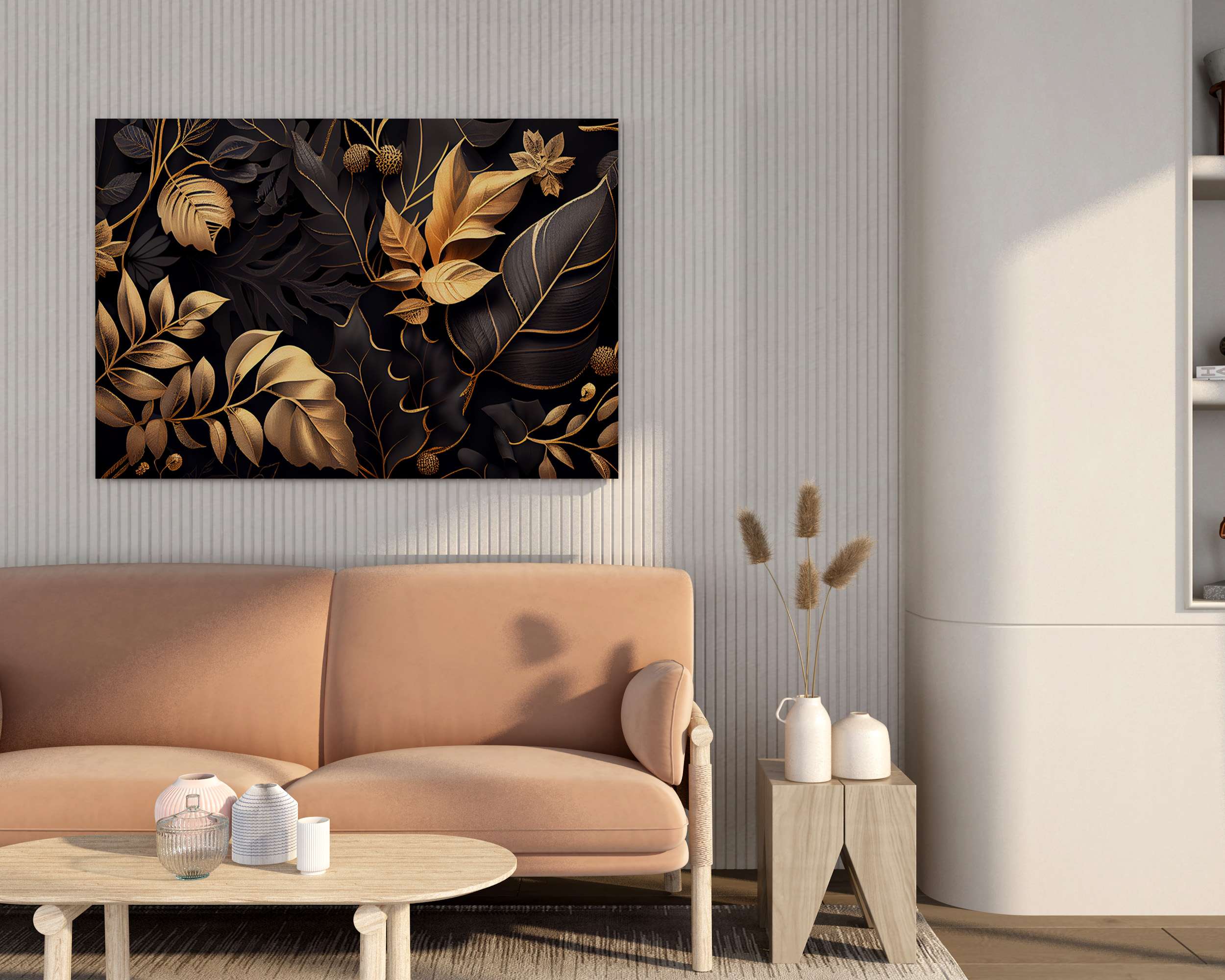 Floral Canvas Wall Painting with Frame – Size 34×22, Design 28