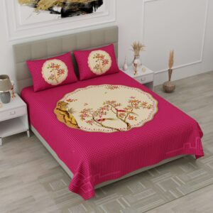Jaipuri-Stylish Bedsheet Set With A Traditional Ethnic Printed.