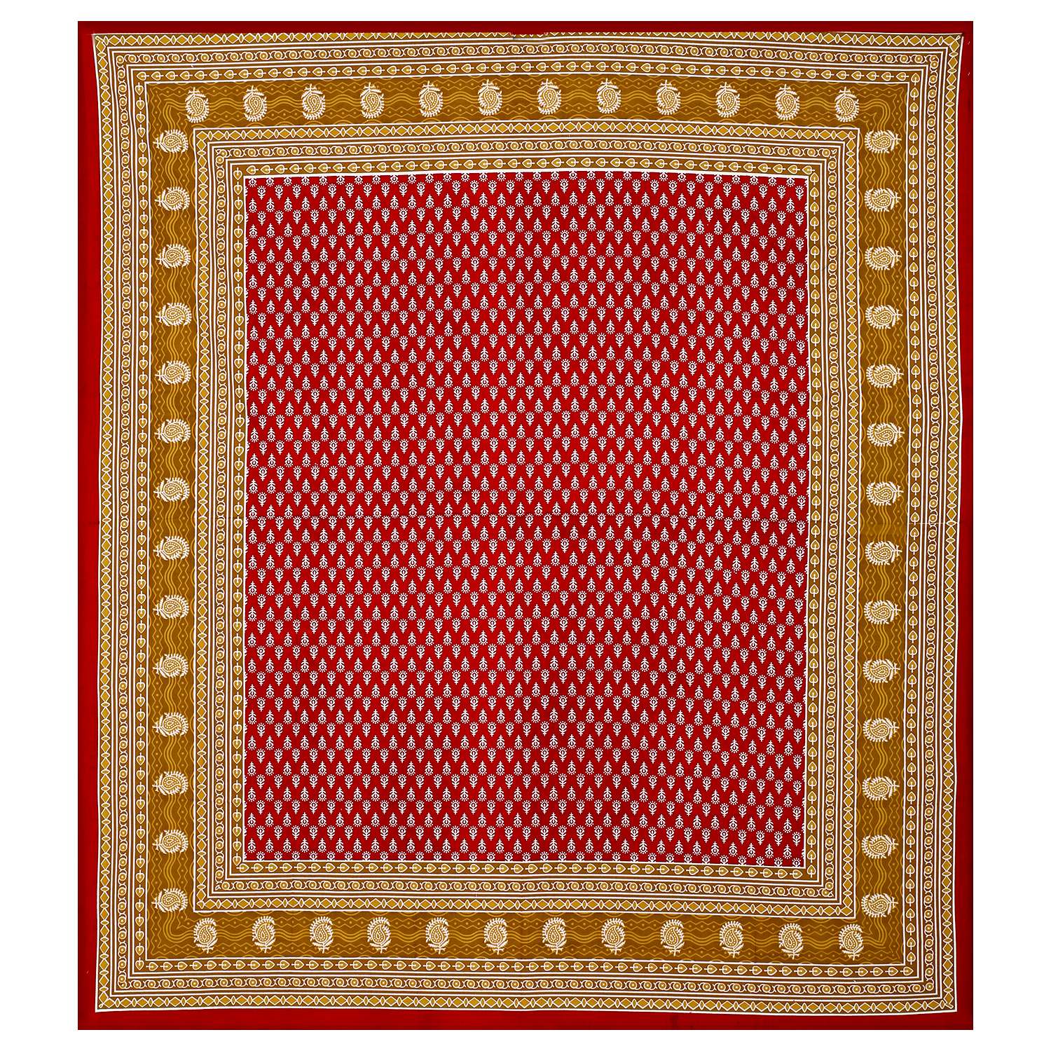 Rajasthani Traditionally Printed Cotton Doublebed Bedsheet With Pack of 2 Pillow Covers - Image 2