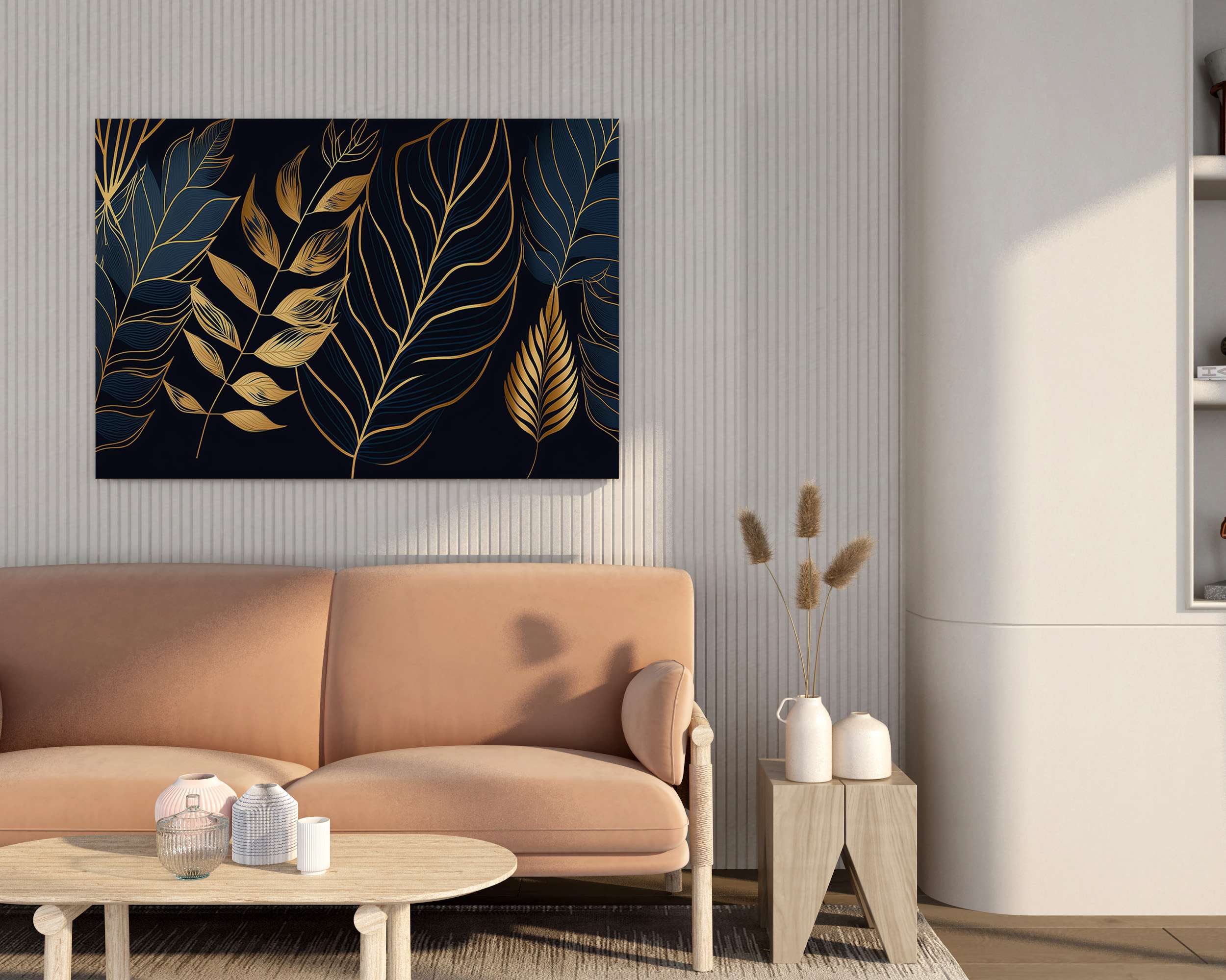 Floral Canvas Wall Painting with Frame – Size 34×22, Design 23