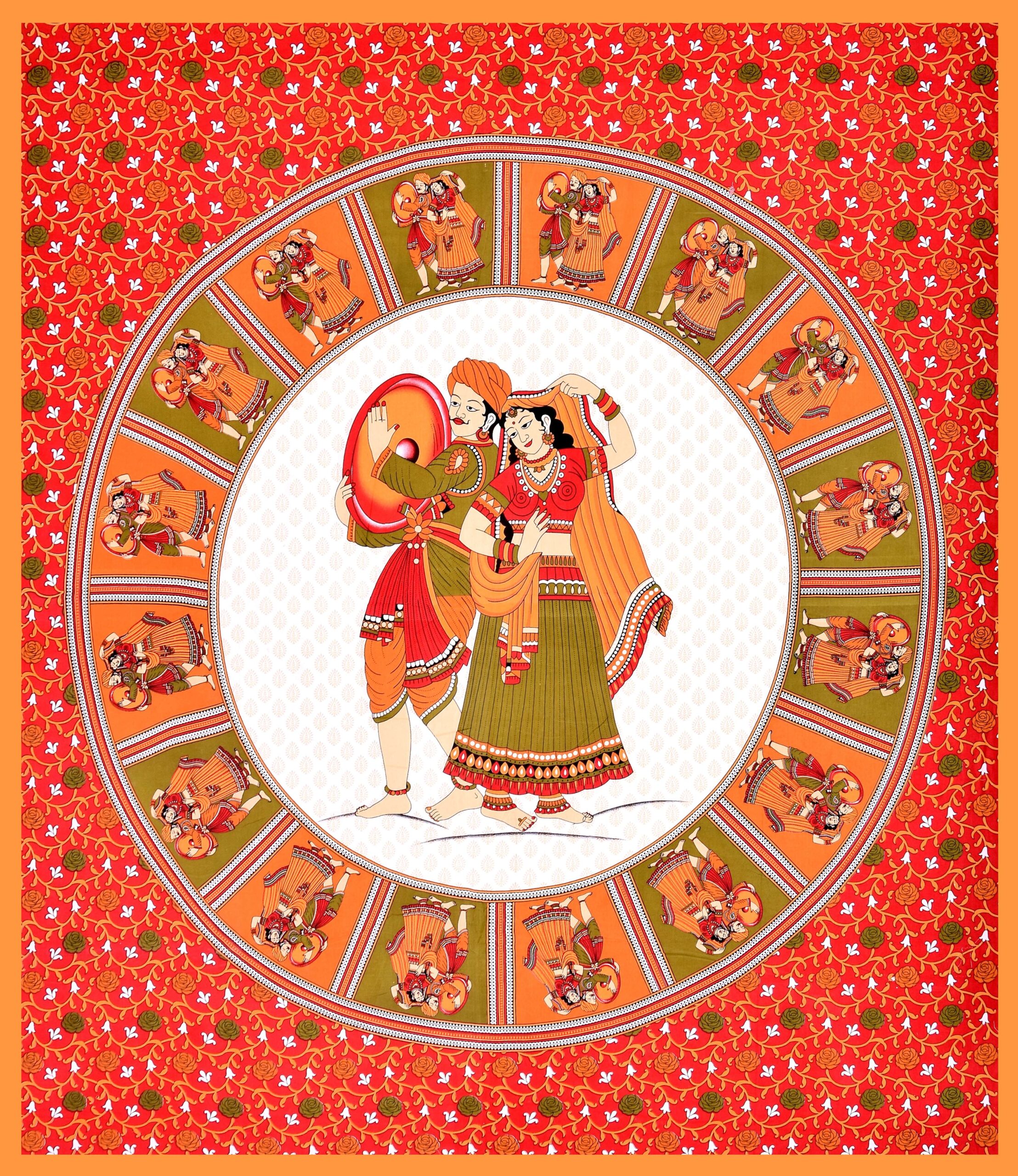 Jaipuri Cotton Printed Double Bedsheet With Two Pillow Covers - Image 2