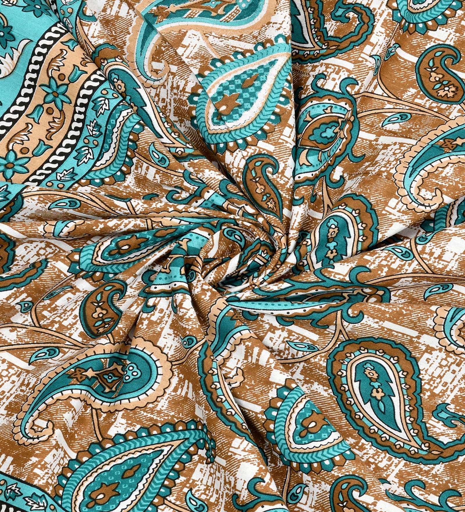 100% Pure Cotton Traditional Printed Bedsheet for Double Bed King Size Bedsheet with 2 Pillow Covers