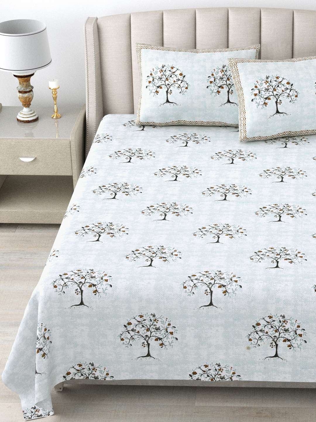 100% Pure Cotton Traditional Printed Bedsheet for Double Bed King Size Bedsheet with 2 Pillow Covers - Image 2