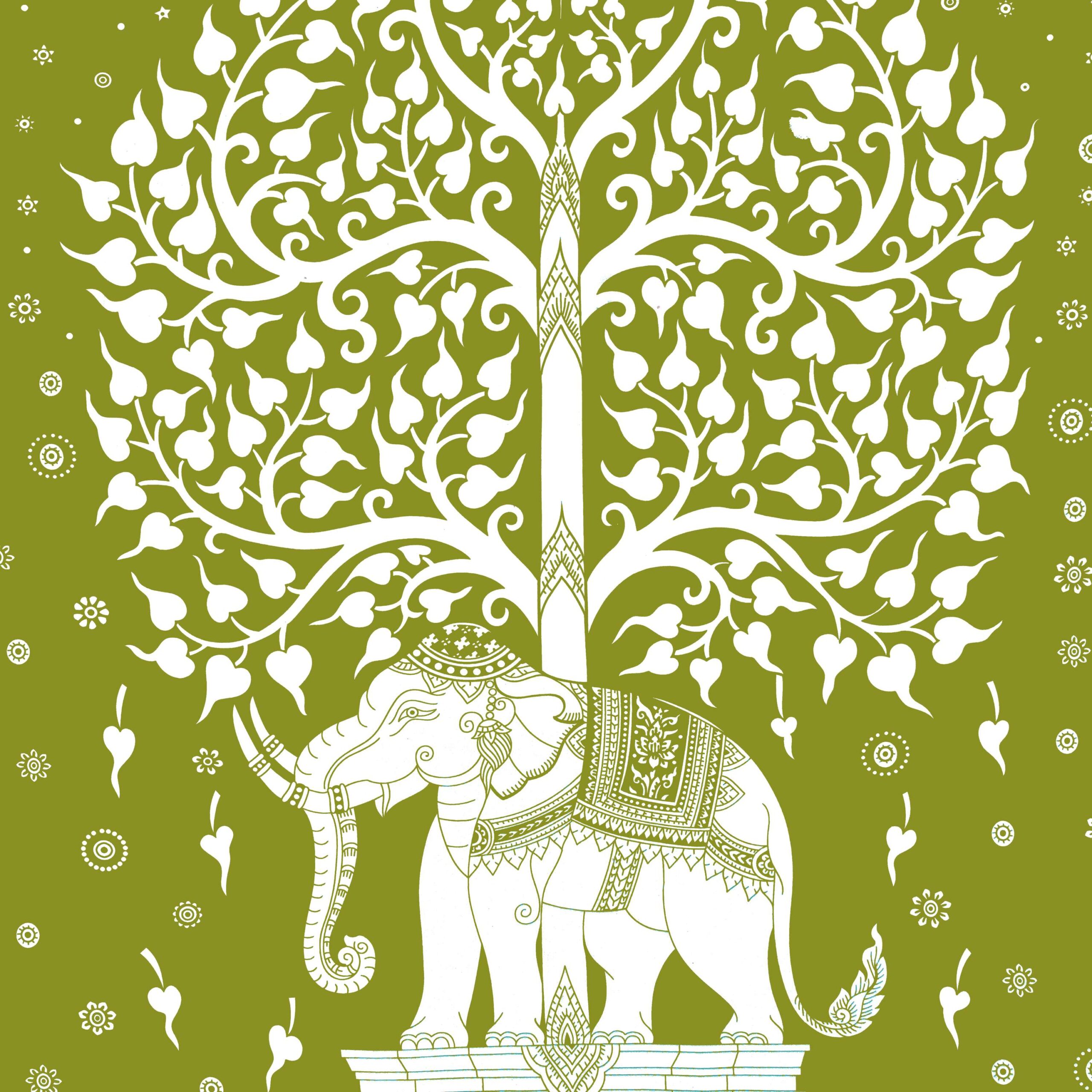 Rajasthani Elephant Printed Cotton Double Bedsheet With Two Pillow Covers - Image 3