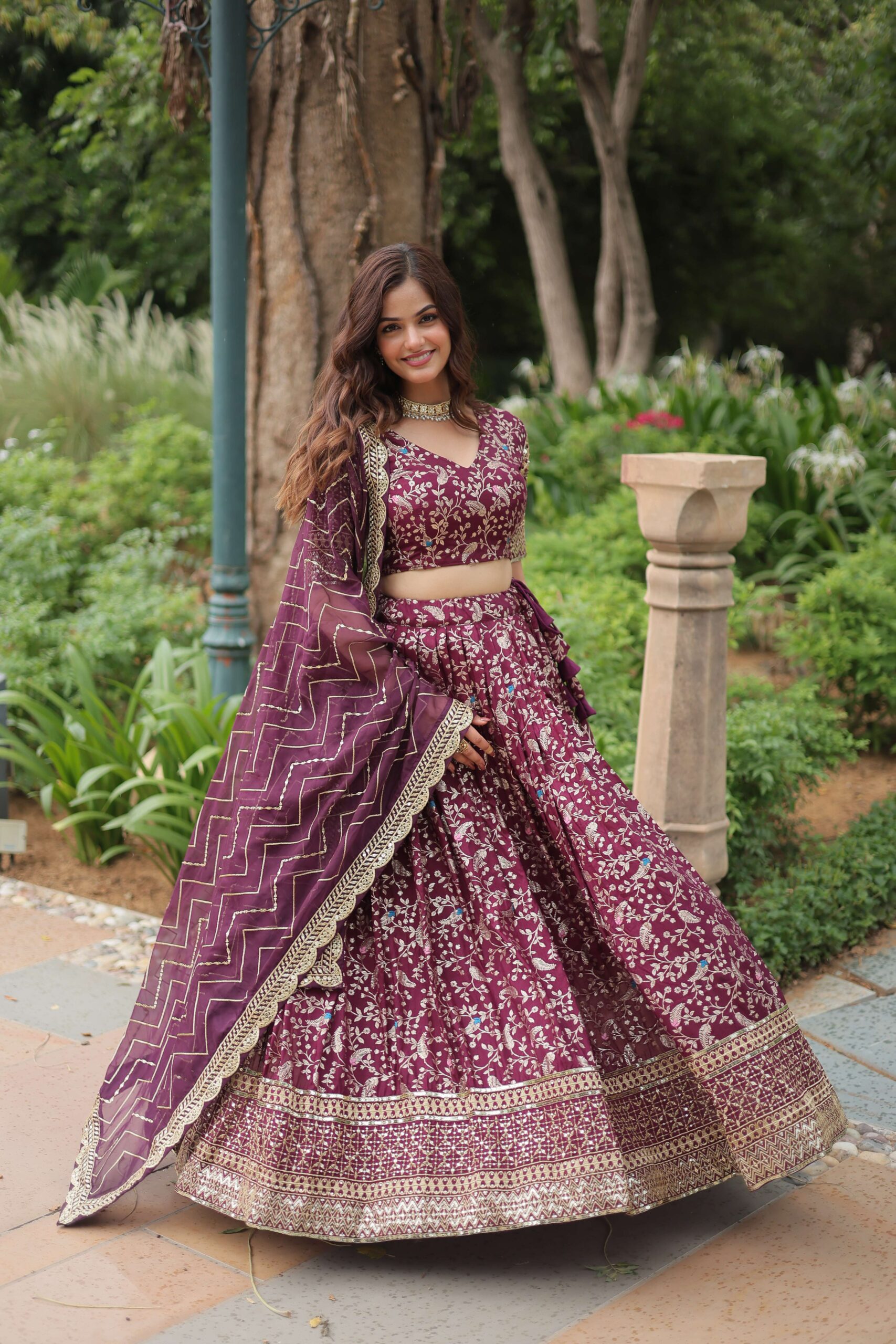 Viscose Dayble Jequard Lehenga Choli Set - Image 3