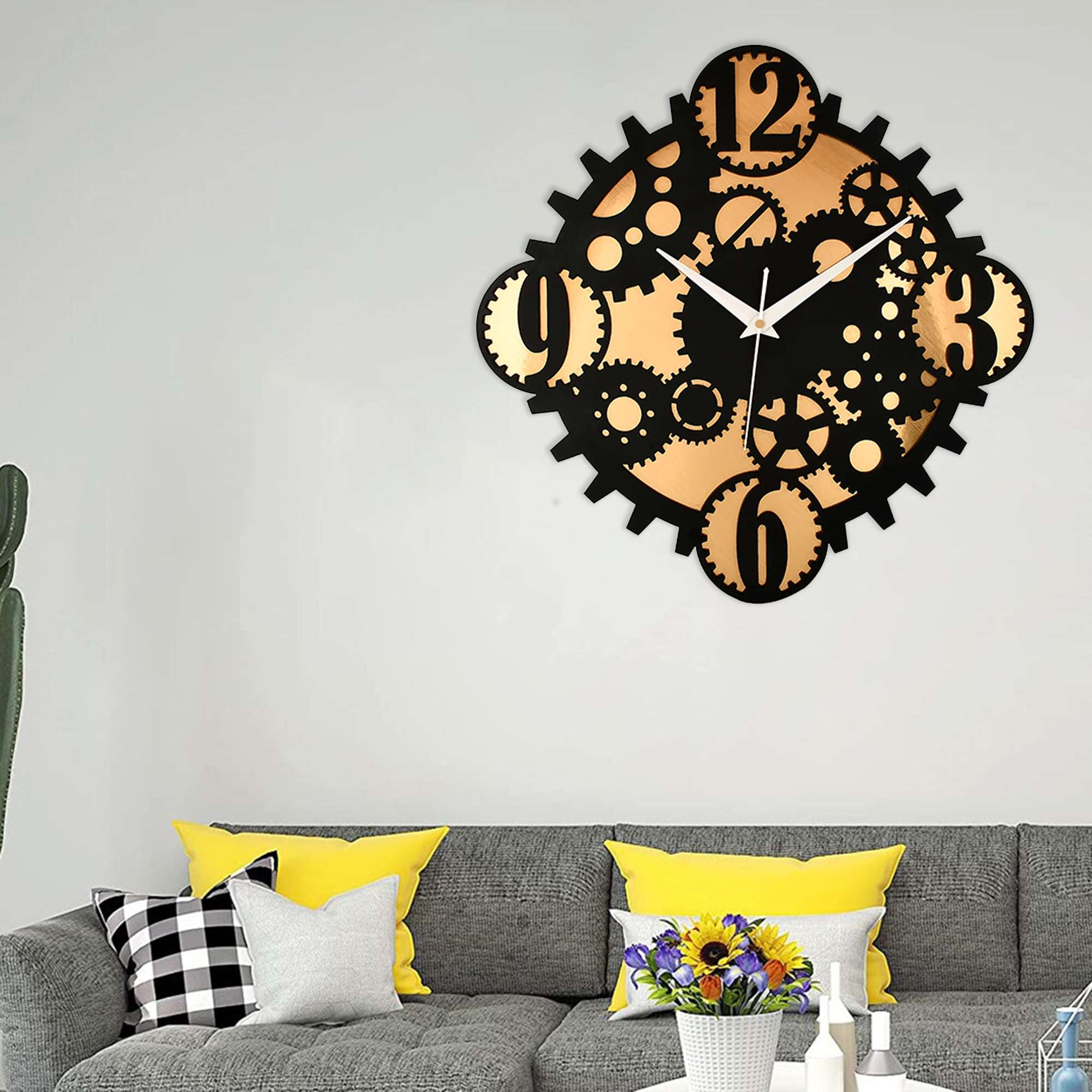 Wooden Silent Non-Ticking Wall Clock for Home Stylish Latest Designer Wall Clock for Home Living Room Bedroom Office Hall