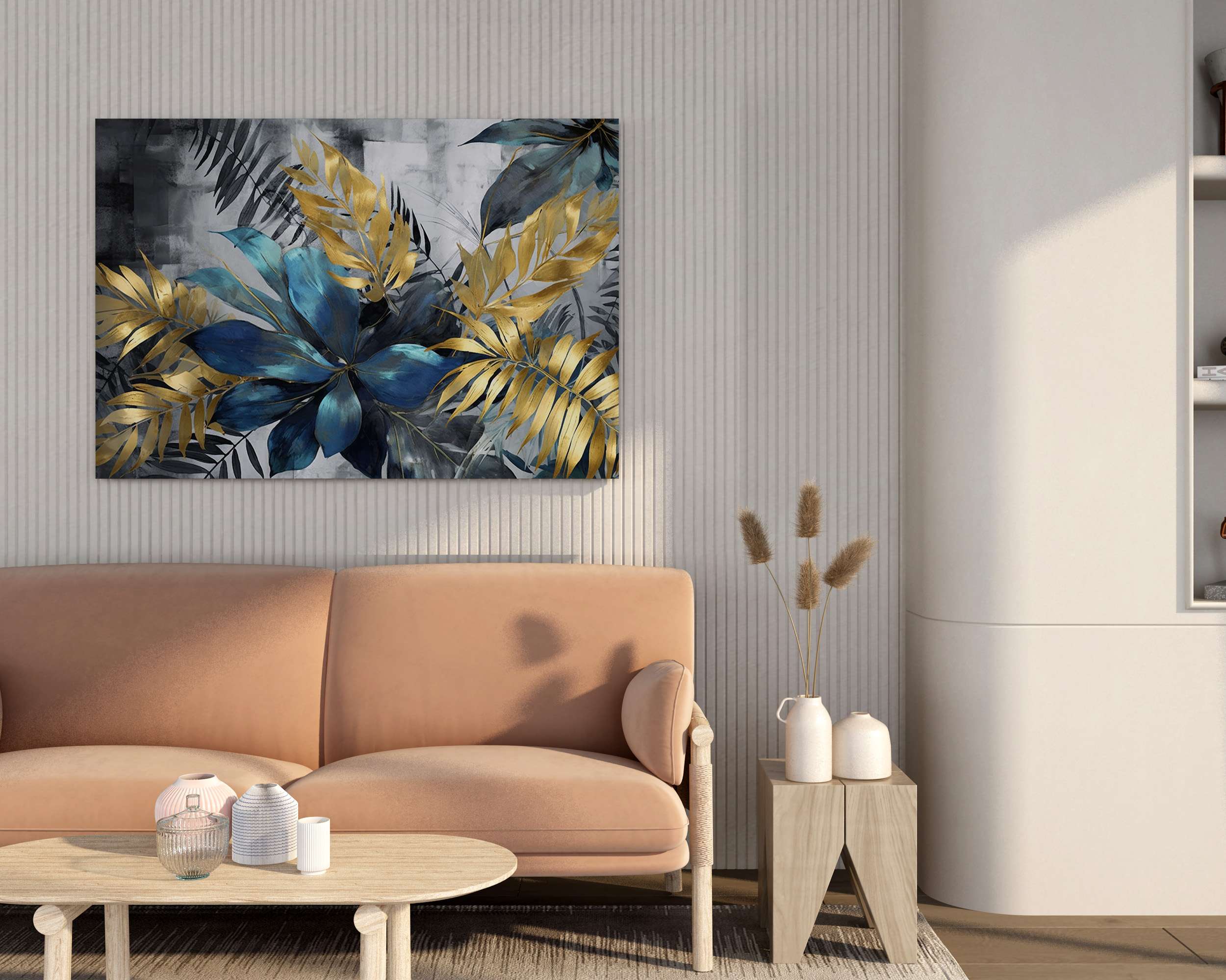 Floral Canvas Wall Painting with Frame – Size 34×22, Design 61