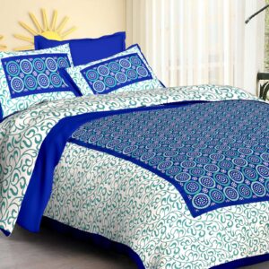 Rajasthani Jaipuri Traditional Double Bed Bedsheet with two pillow covers