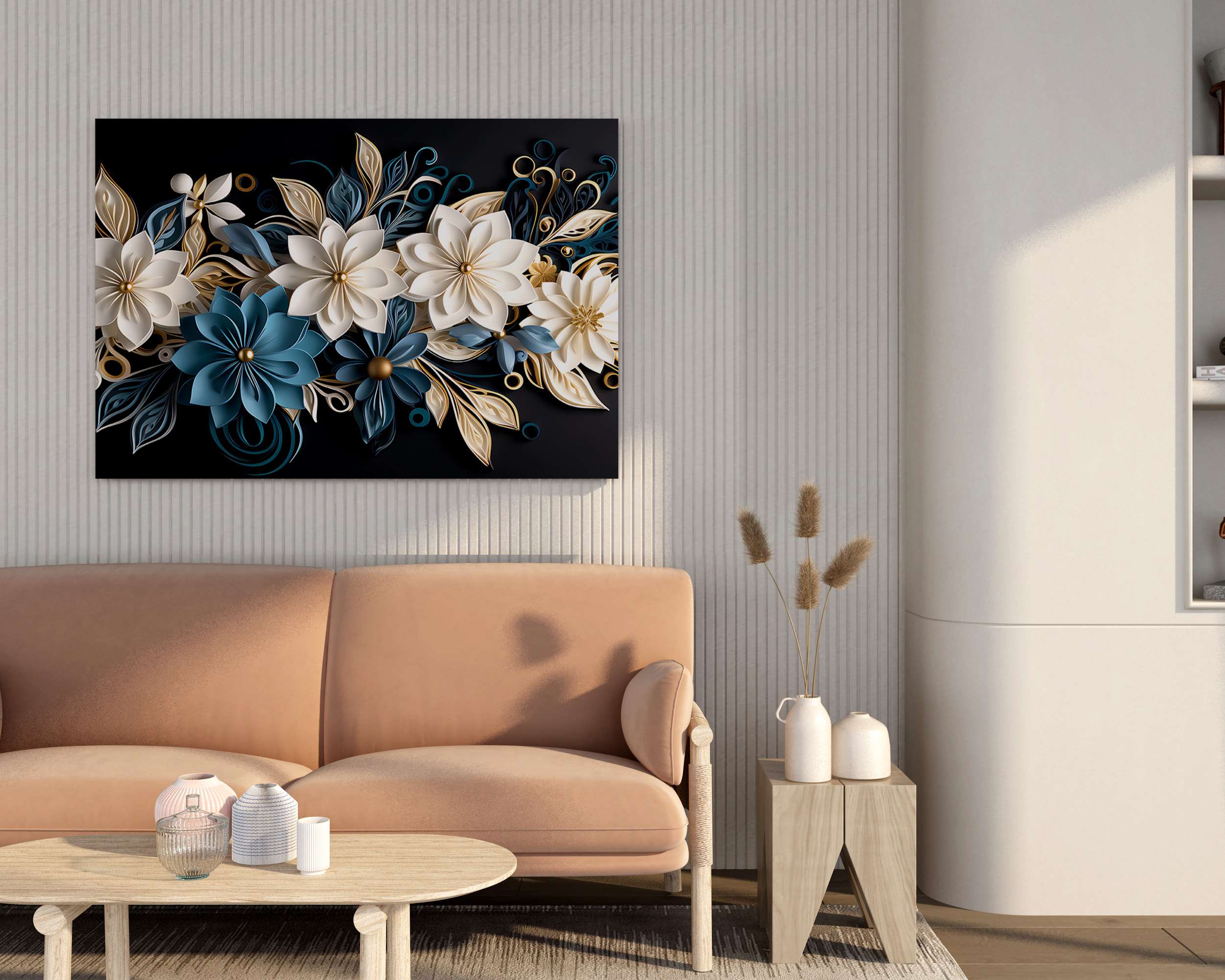 Mandala Art Canvas Wall Painting with Frame – Size 34×22, Design 5