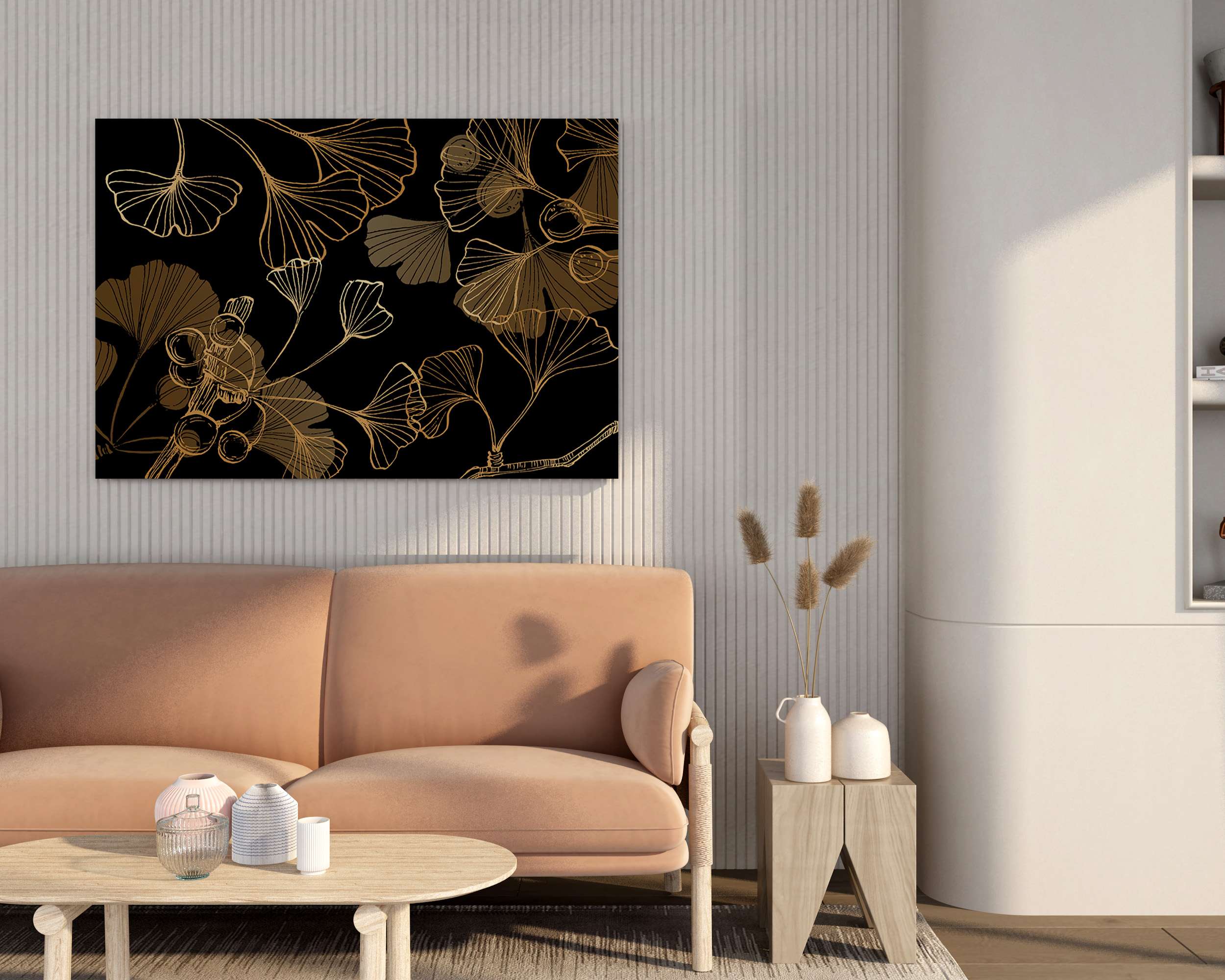 Floral Canvas Wall Painting with Frame – Size 34×22, Design 4