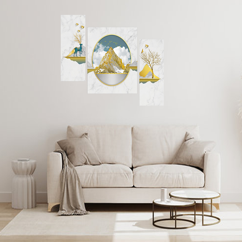 Set Of 3 Digital Wall Painting