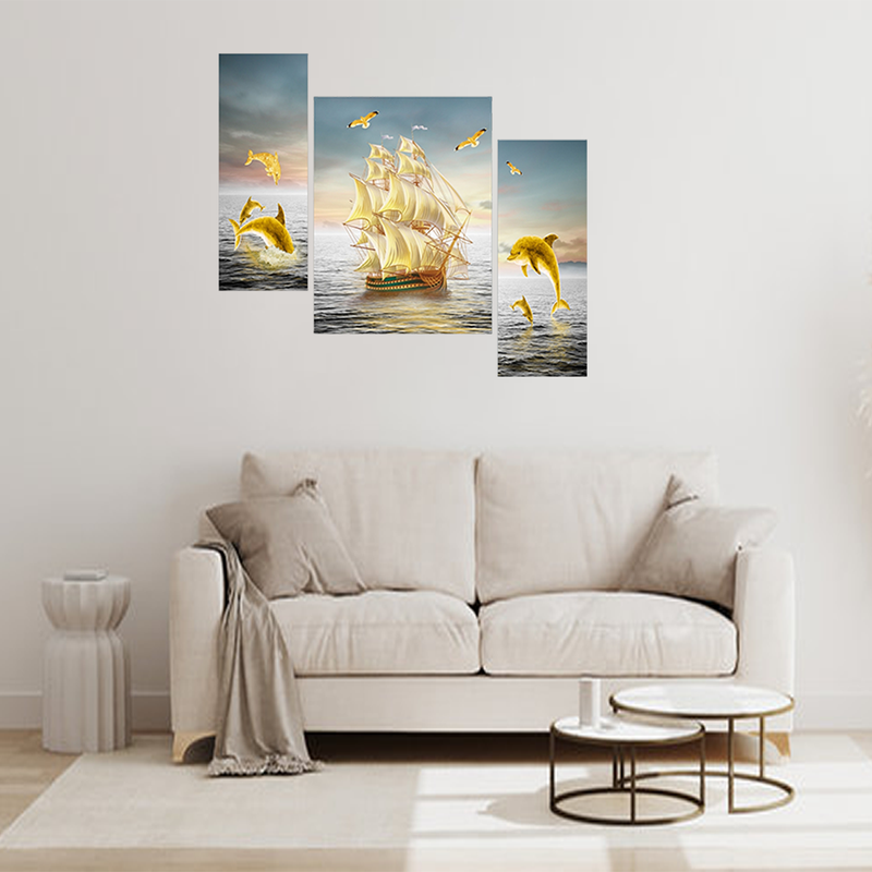 Set Of 3 Digital Wall Painting