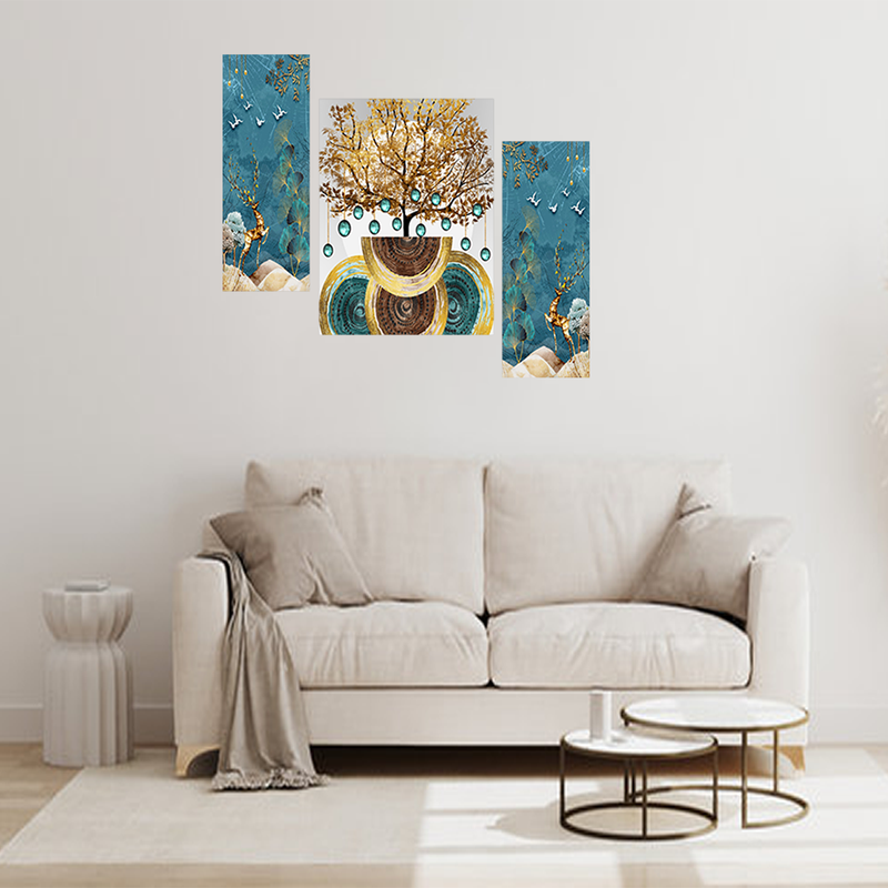 Set Of 3 Digital Wall Painting