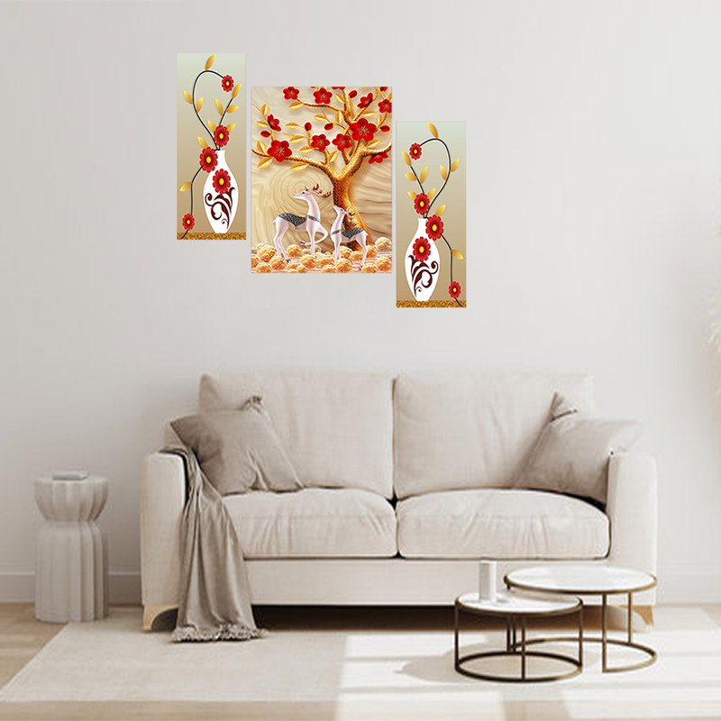 Set Of 3 Digital Wall Painting