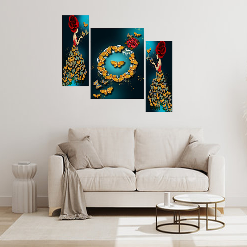 Set Of 3 Digital Wall Painting