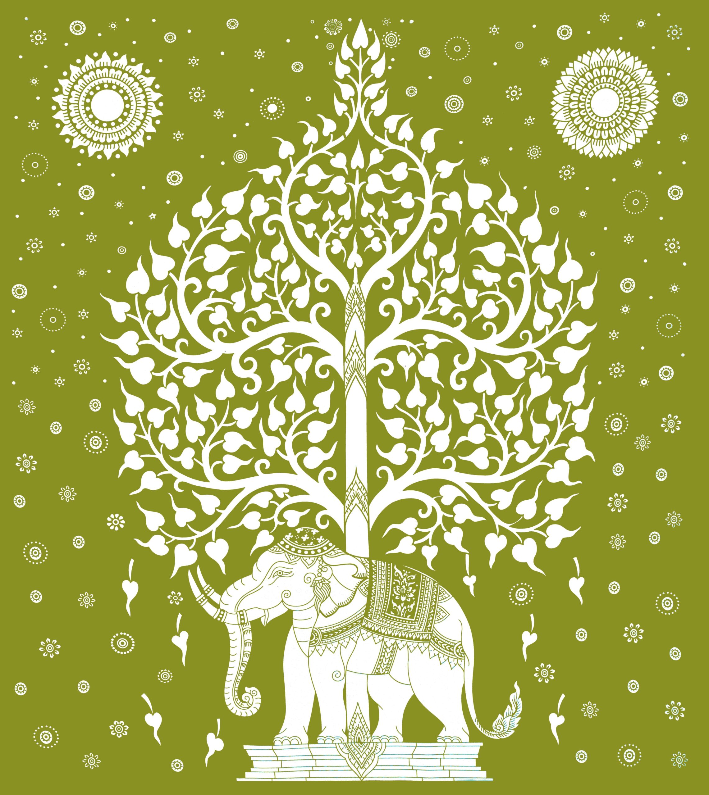 Rajasthani Elephant Printed Cotton Double Bedsheet With Two Pillow Covers - Image 4
