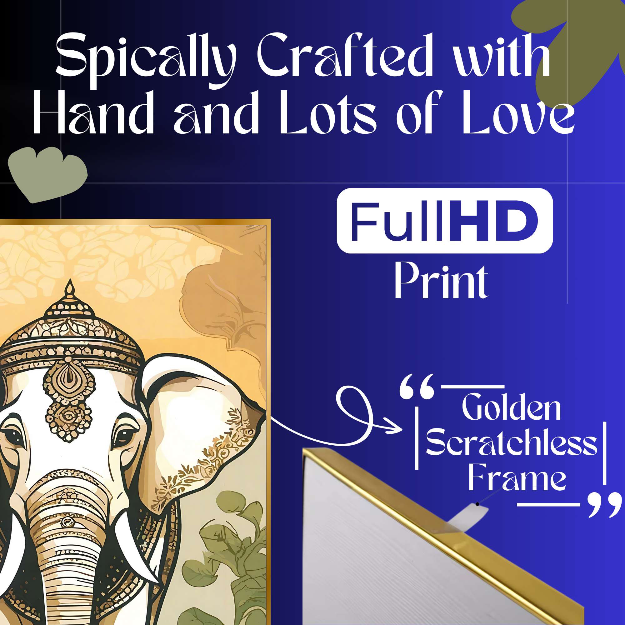 Set of Six Wall Paintings for Wall Dacoration Golden Framed Wall Paintings for Living Room & Bedroom Wall Art for Home Decora