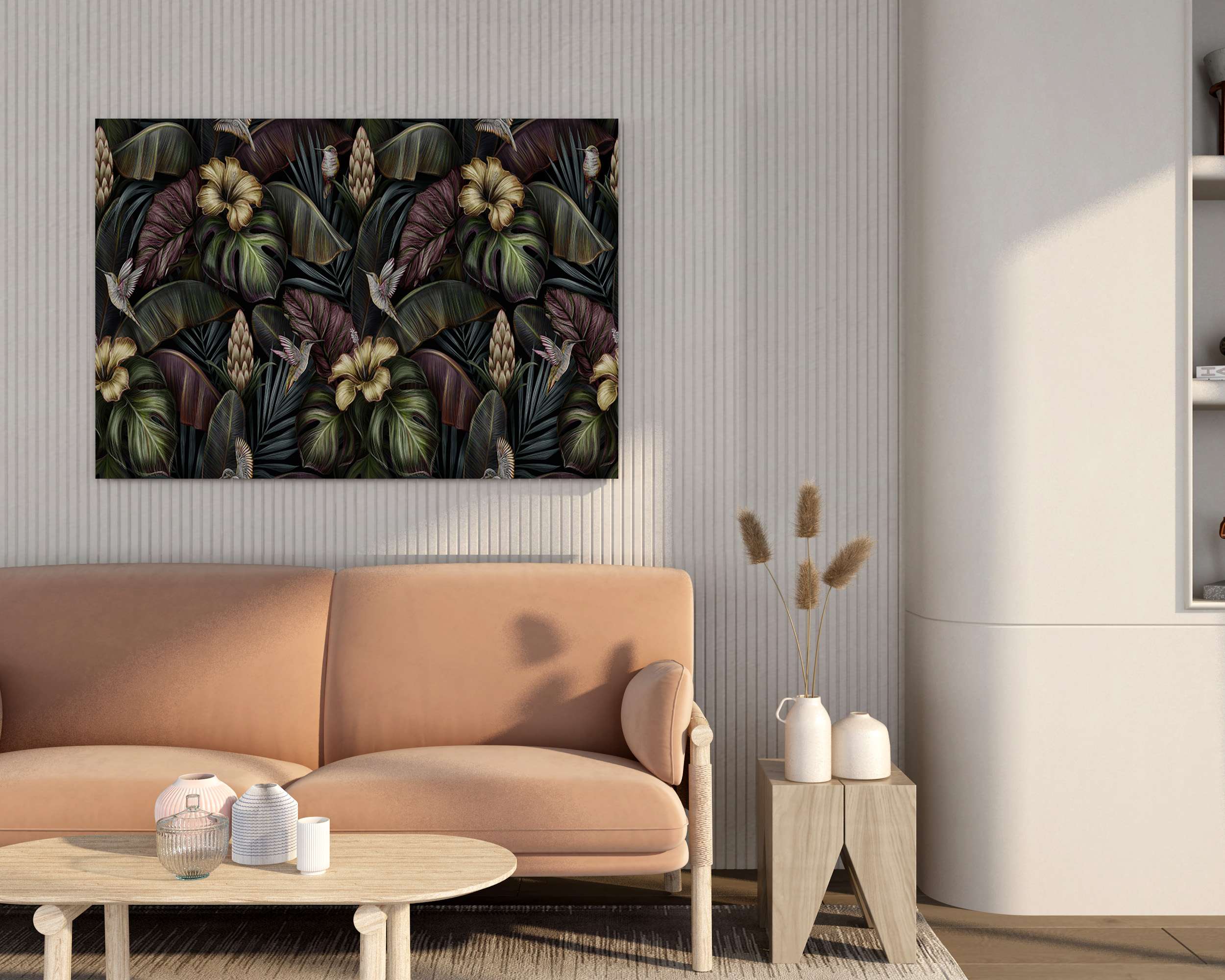 Floral Canvas Wall Painting with Frame – Size 34×22, Design 15