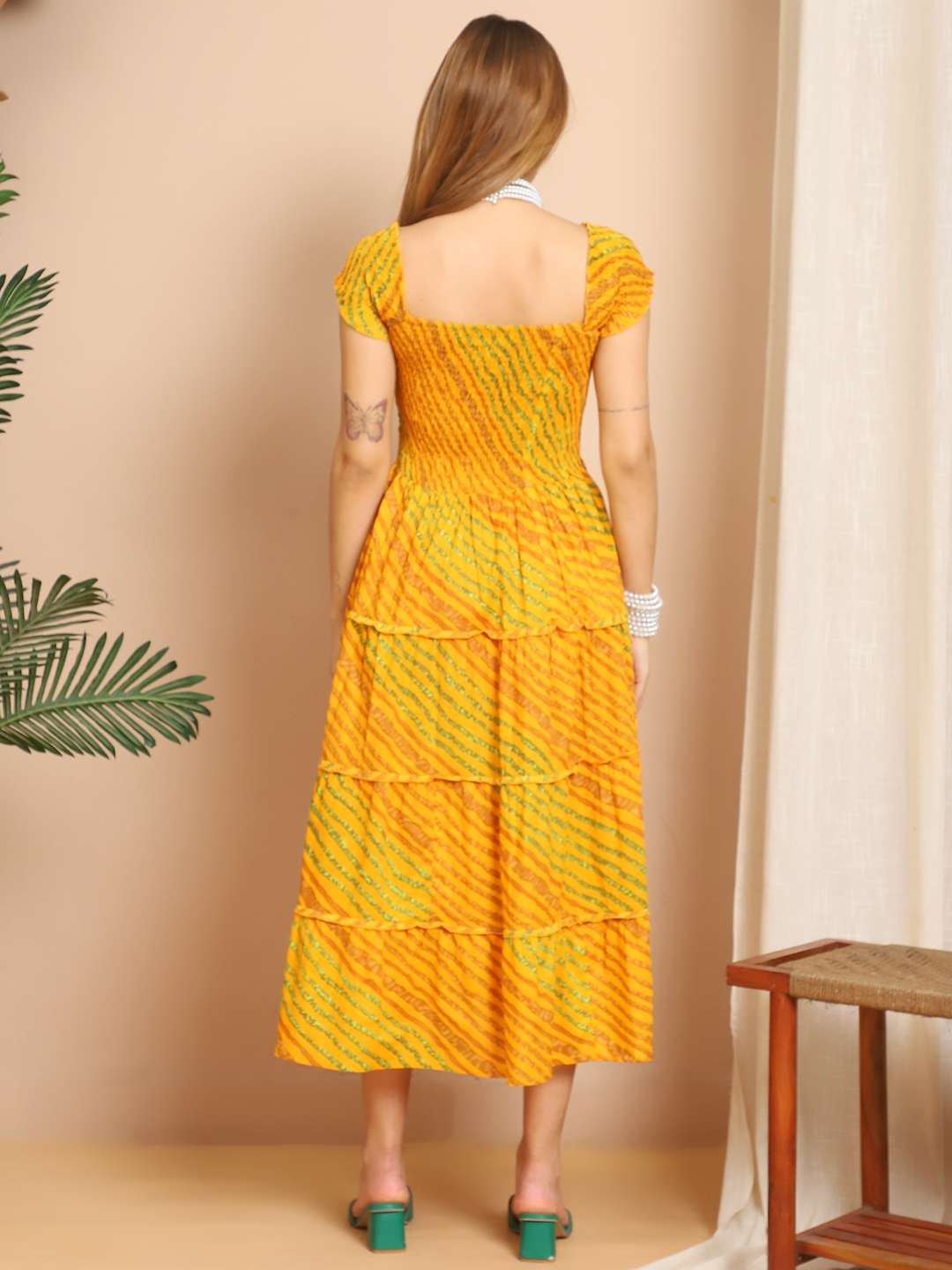 Women’s Viscos Rayon Printed Off Shoulder Midi Dress For Summer And Casual Wear - Image 2
