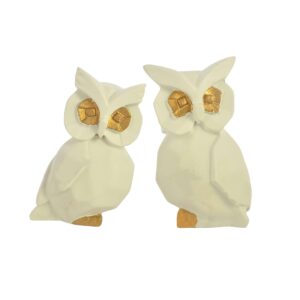 Set of 2 White Owl