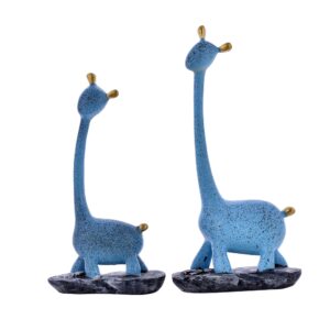 Giraffe Pair Antique Finish Showpiece