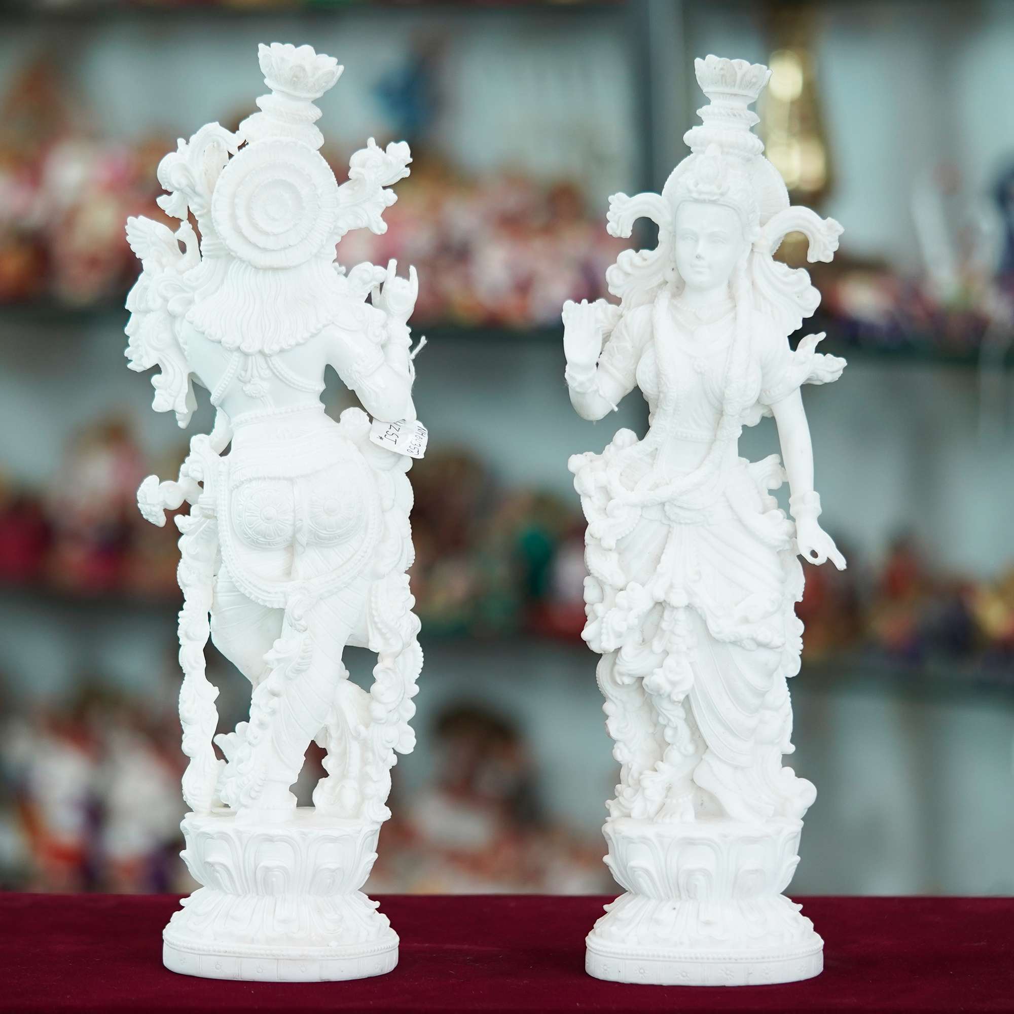 Marble Handmade Radha Krishna Ji Idol For Home Décor Handcrafted Showpiece For Table Décor(14 INCHES HEIGHT) - Image 4