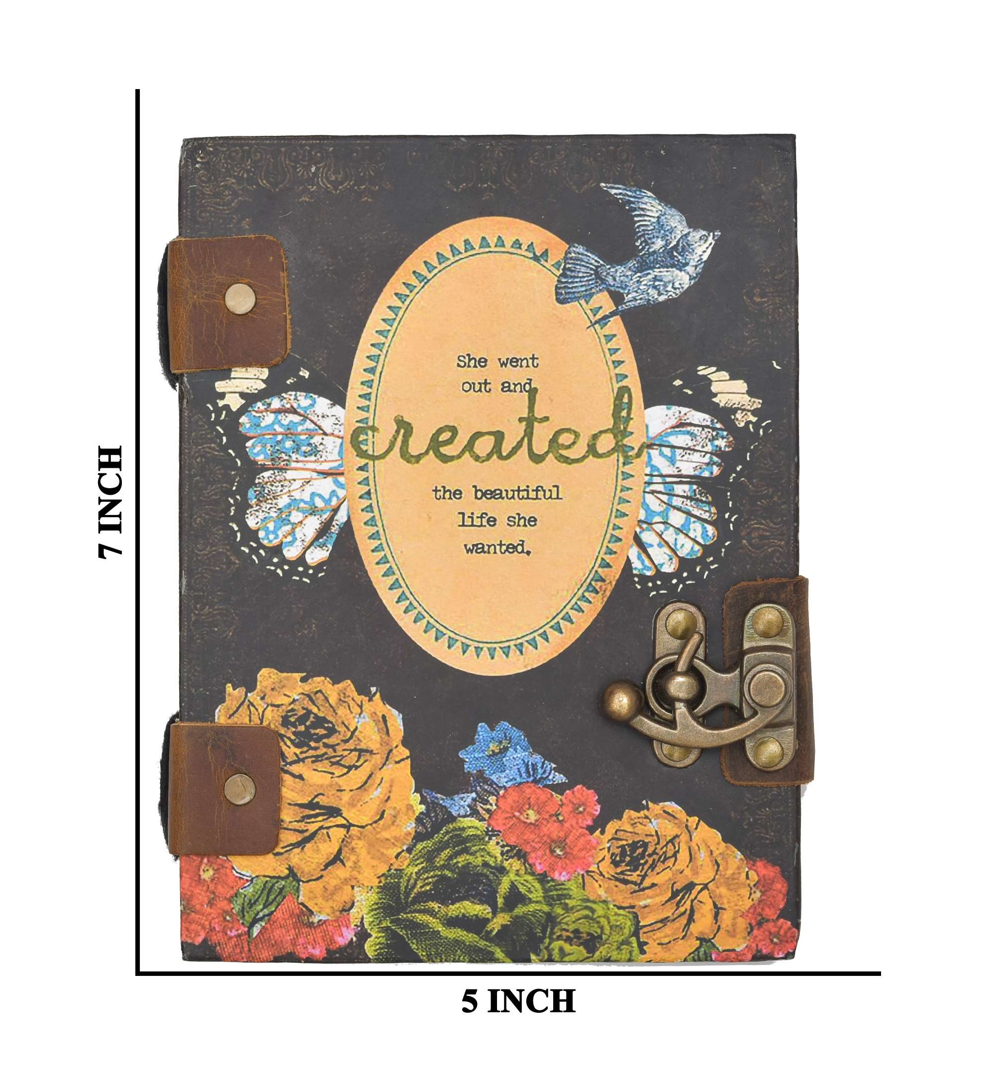 Handmade Vintage Leather Diary with Antique Lock – Model SC-CLD26 - Image 2