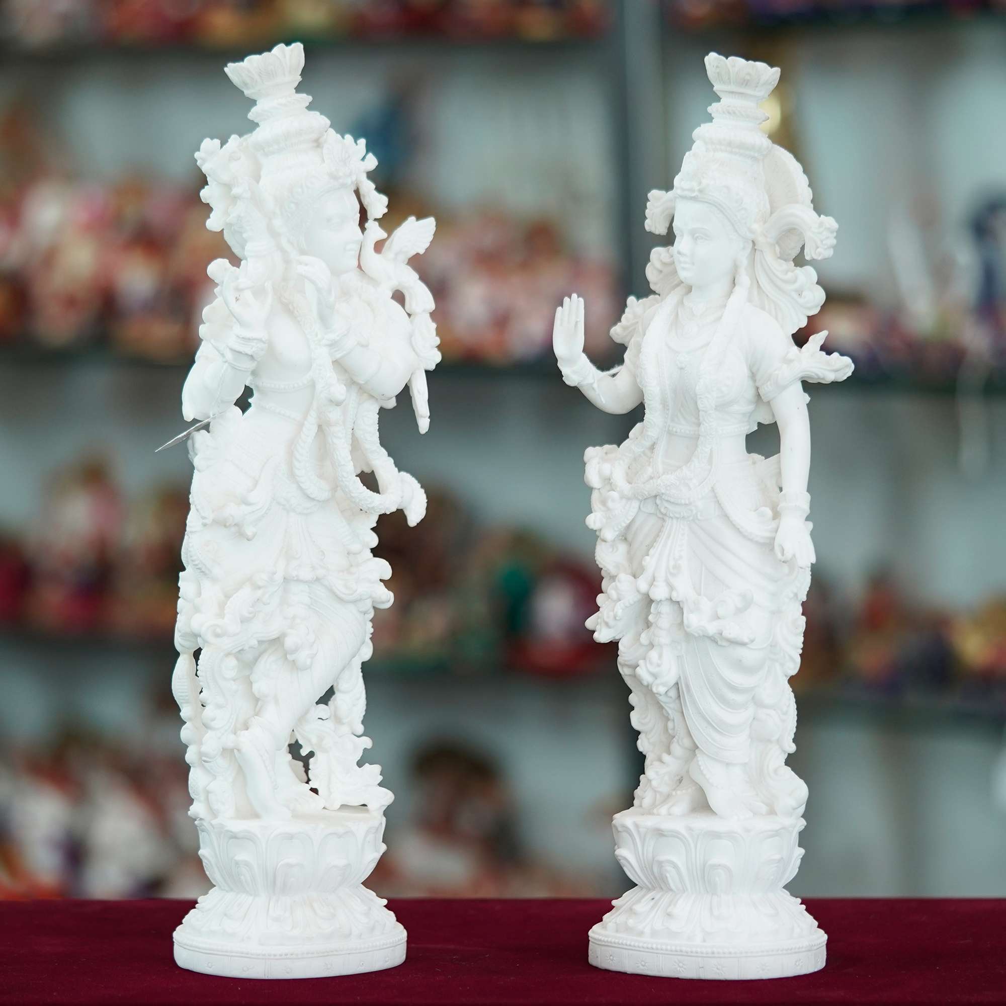 Marble Handmade Radha Krishna Ji Idol For Home Décor Handcrafted Showpiece For Table Décor(14 INCHES HEIGHT) - Image 2
