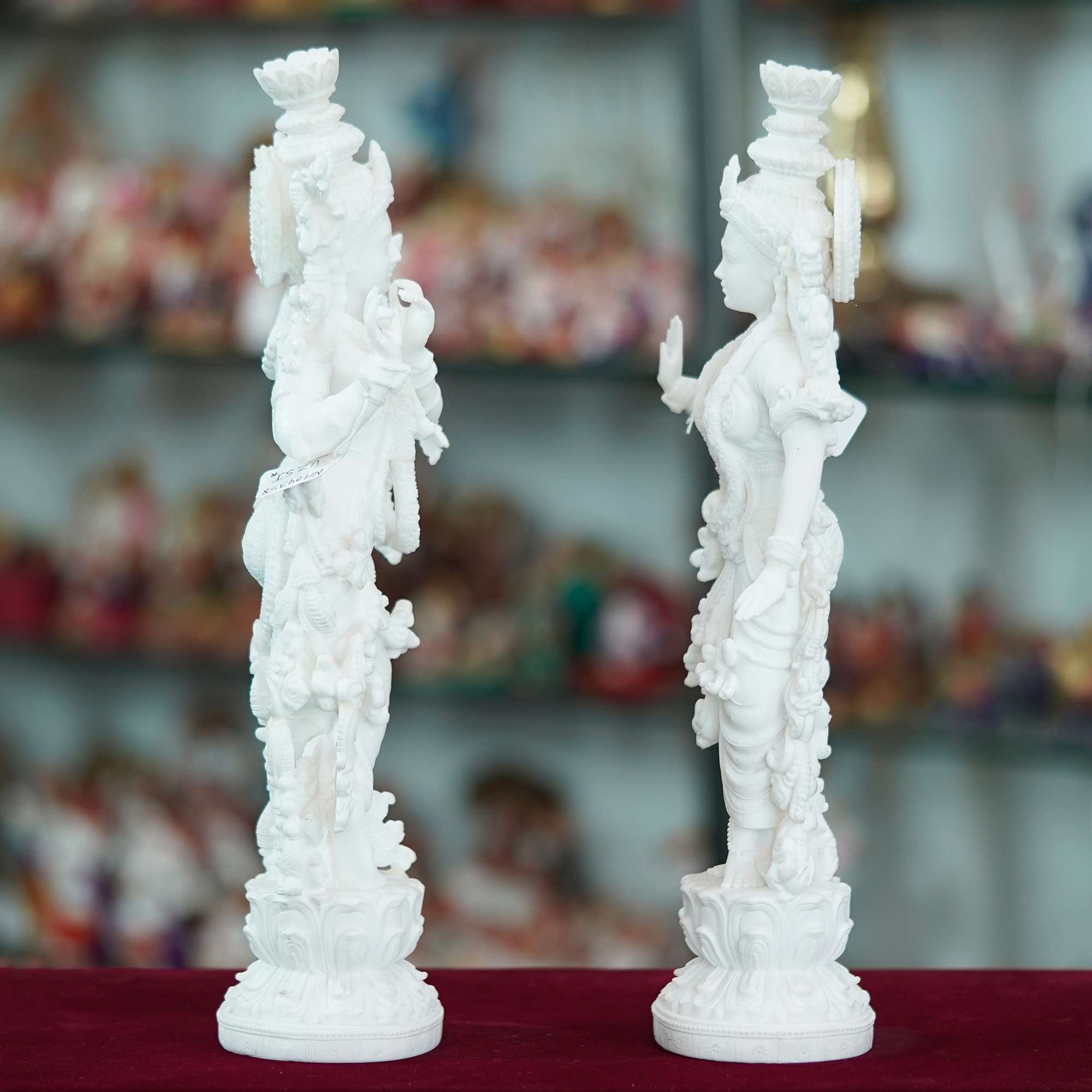 Marble Handmade Radha Krishna Ji Idol For Home Décor Handcrafted Showpiece For Table Décor(14 INCHES HEIGHT) - Image 3