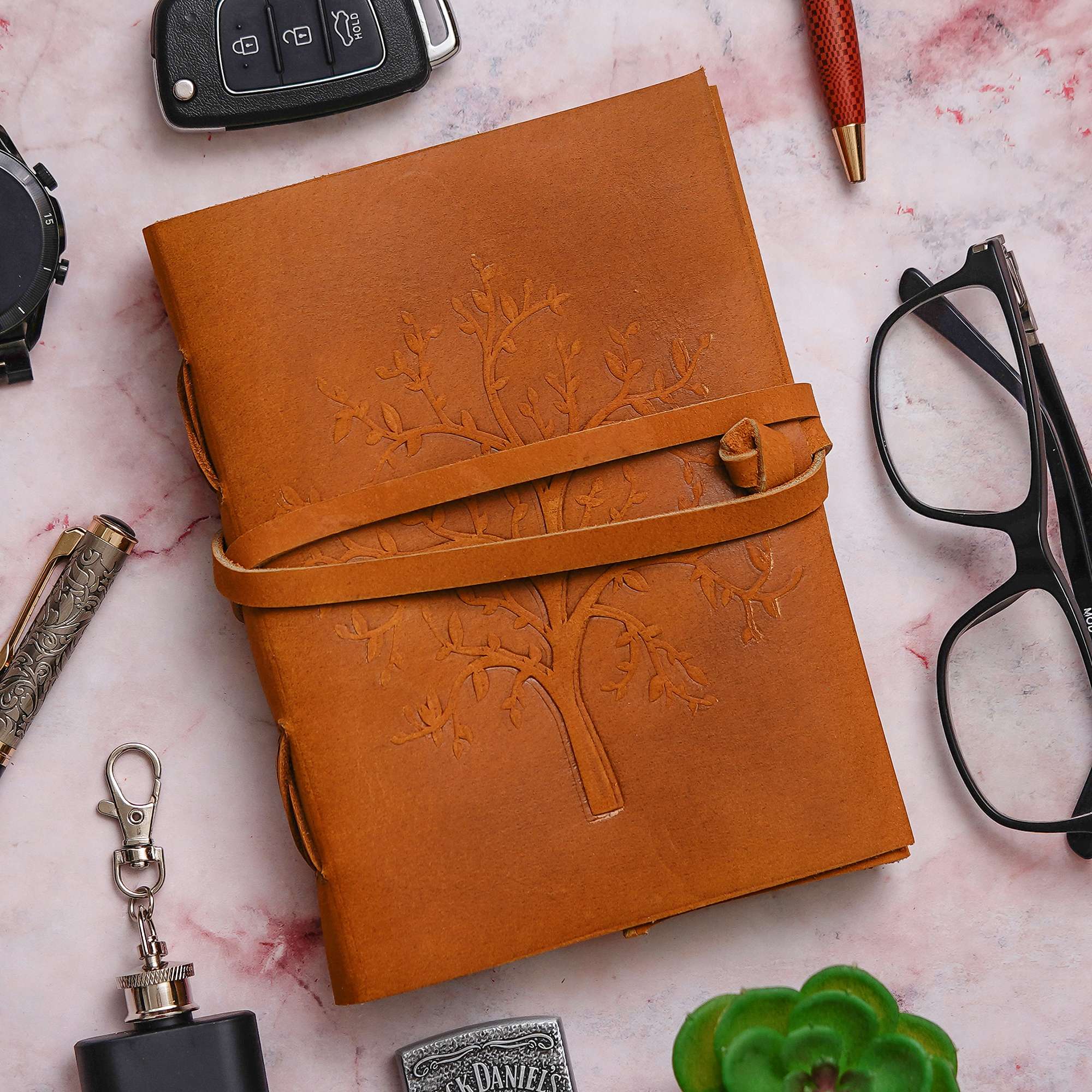 Handmade Vintage Leather Diary with Antique Lock – Model AR-LWSD4