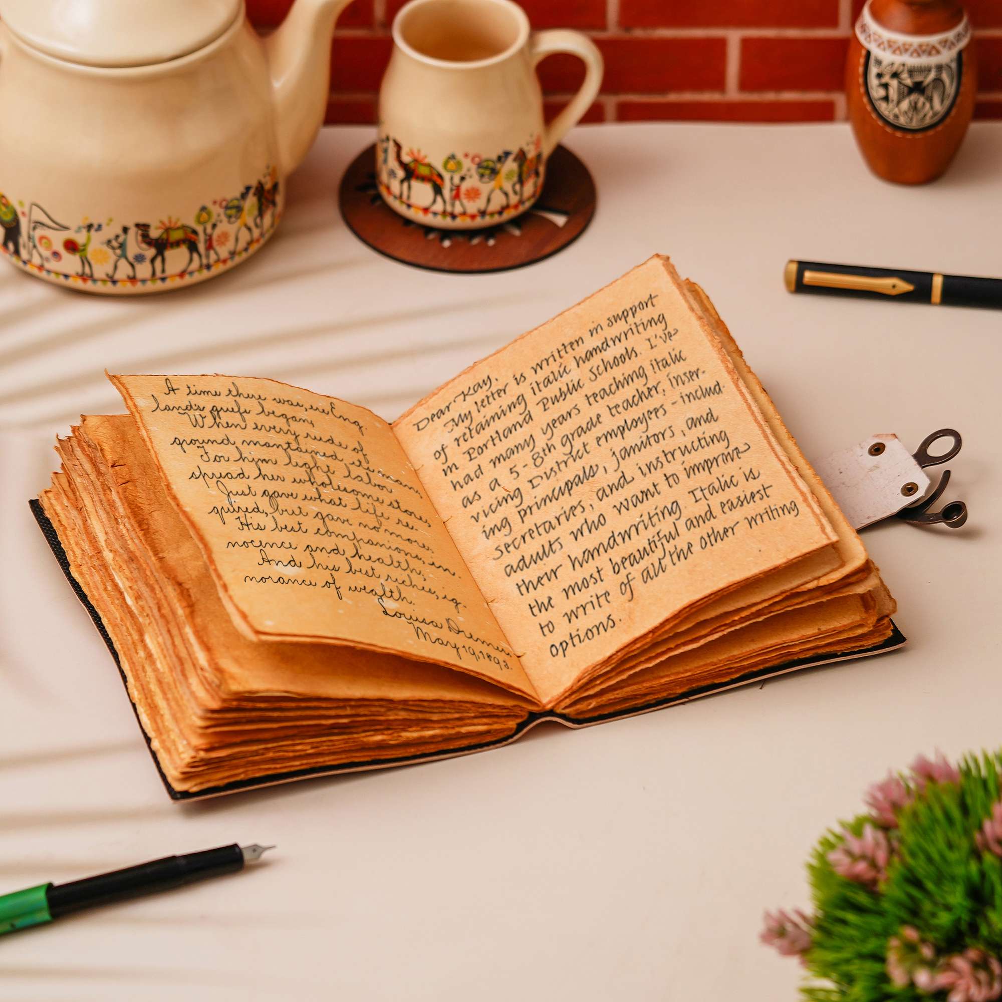 Handmade Vintage Leather Diary with Antique Lock – Model AR-LBLD9 - Image 3