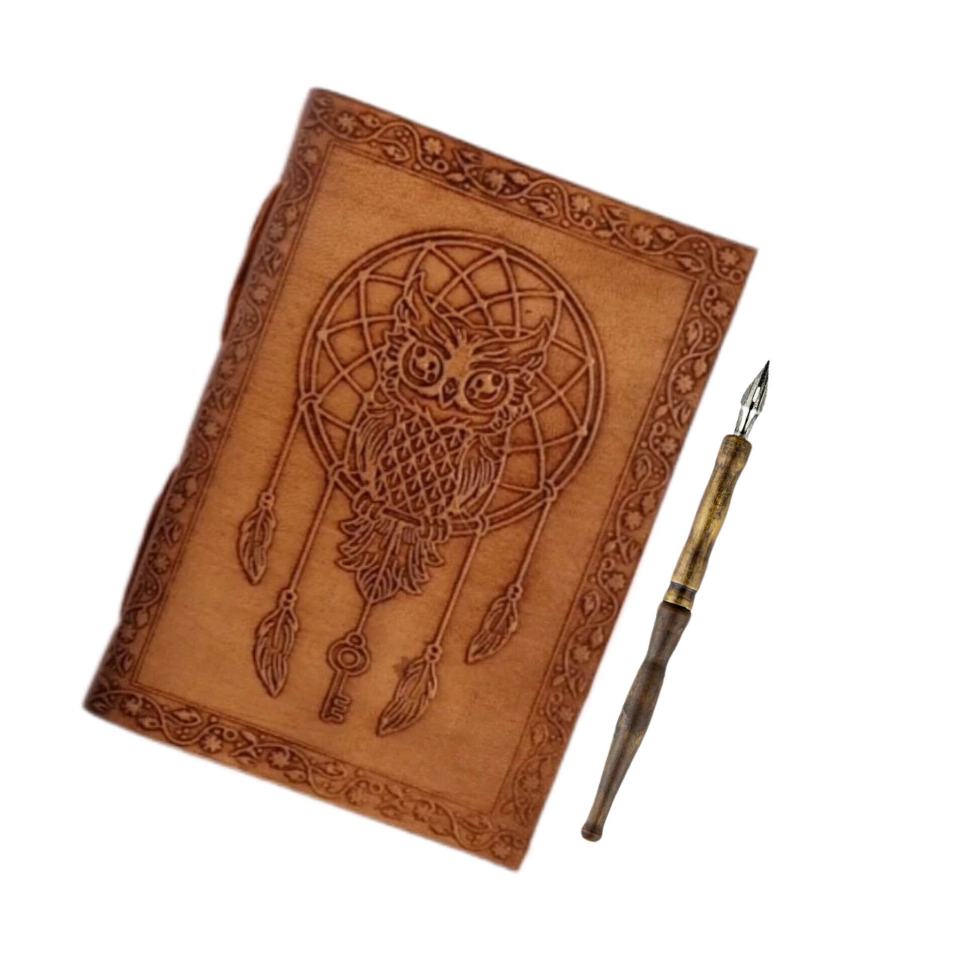 Handmade Vintage Leather Diary with Antique Lock – Model SC-LWD5 - Image 2